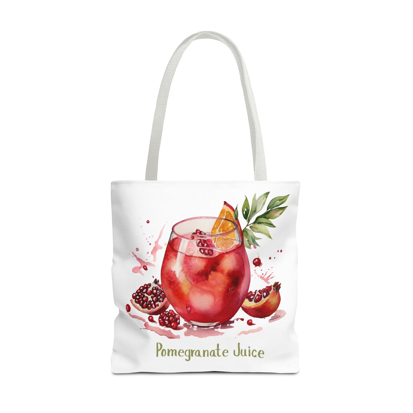 Pomegranate Juice Tote Bag — Watercolor Fruit Canvas Tote