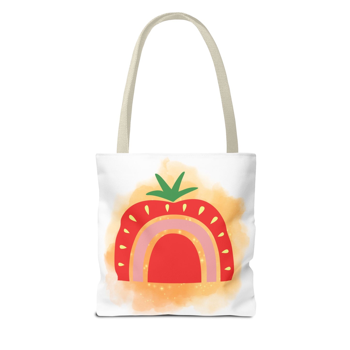 Strawberry Rainbow Tote Bag – Cute Fruit Watercolor AOP Tote