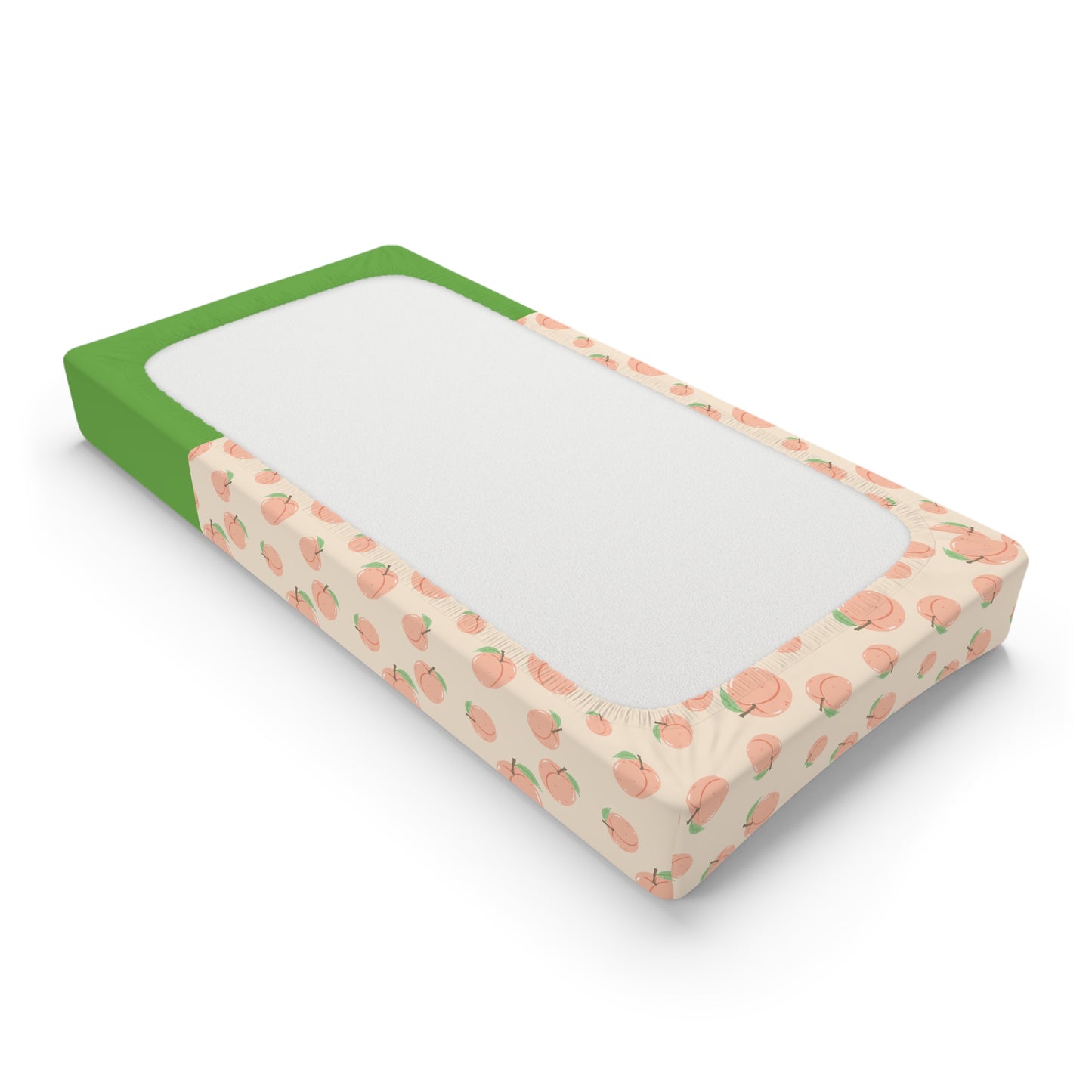 Peach Blossom Baby Changing Pad Cover — Soft Peach Pattern with Personalized Name Panel