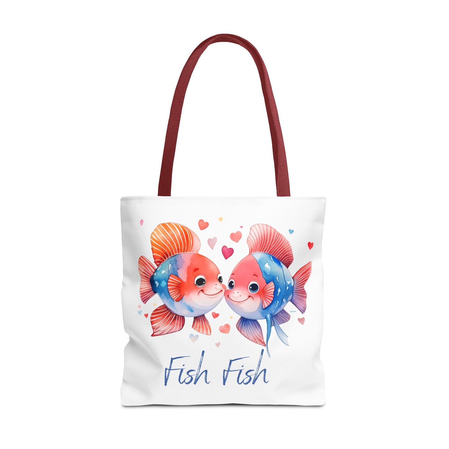 Cute Fish Couple Tote Bag — 'Fish Fish' Romantic Sea Life Beach Shopper