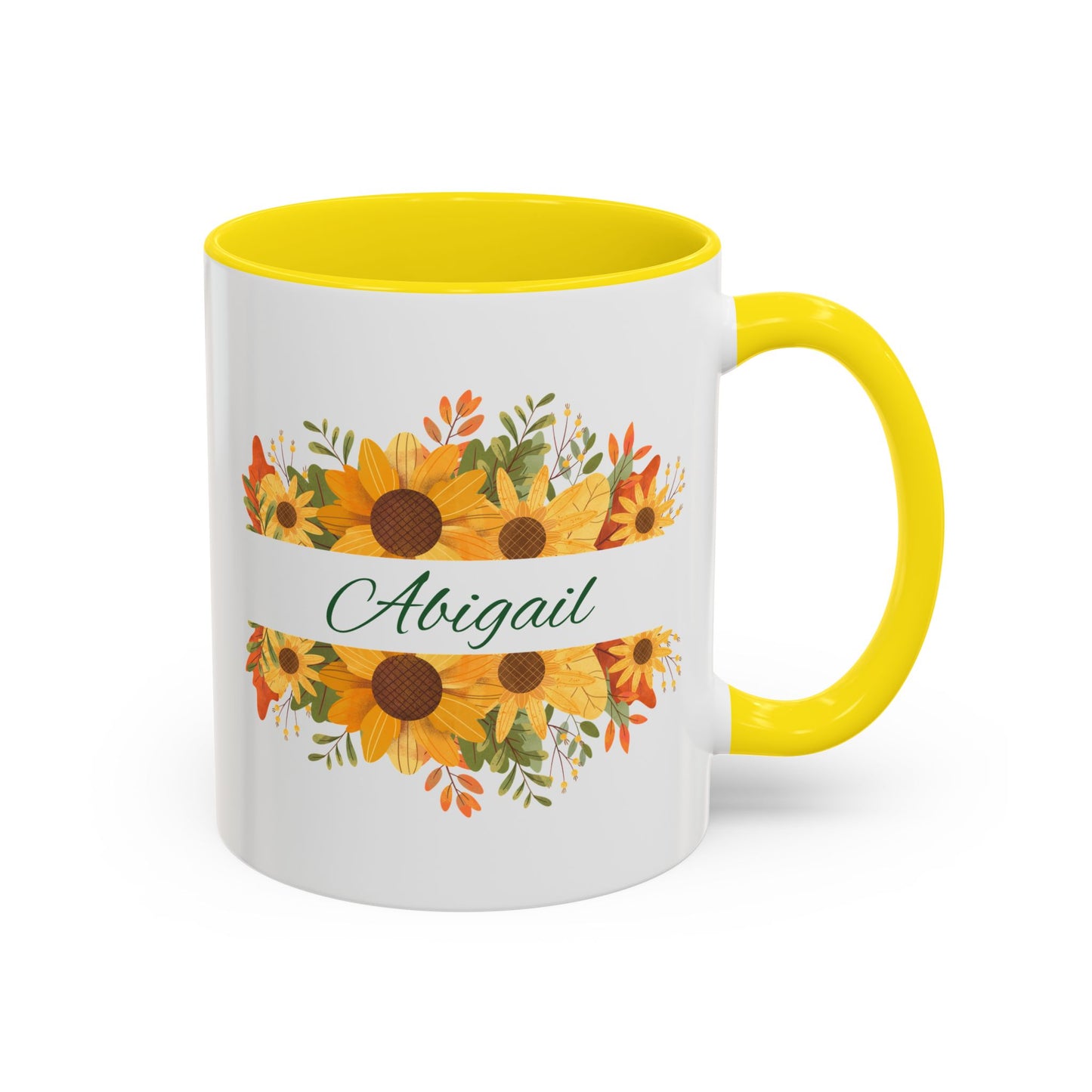 Custom Floral Name Coffee Mug - Personalized 11oz & 15oz Perfect Gift for Floral Lovers