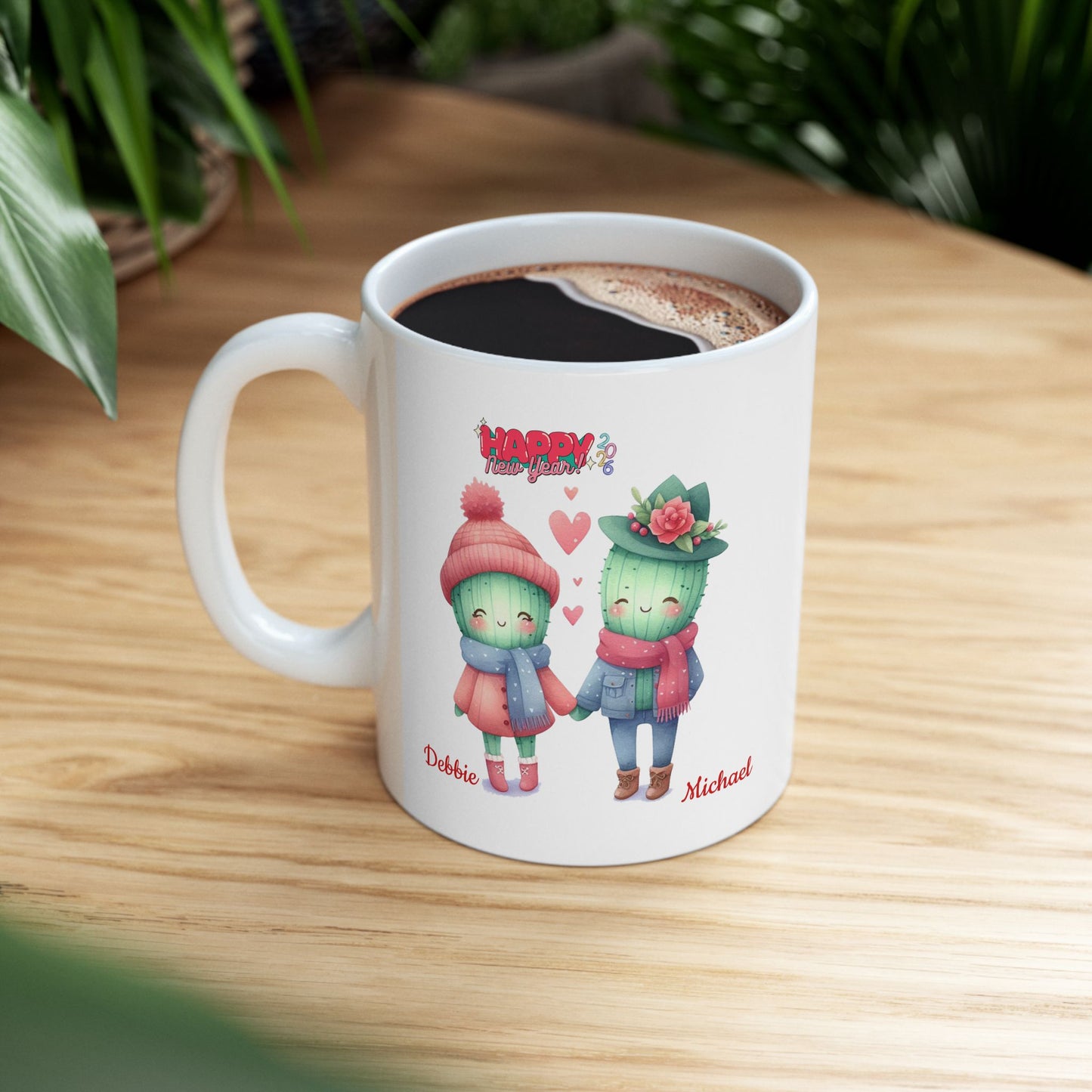 Cute Gardening Frog Ceramic Mug — Personalized Name Coffee Cup (11oz, 15oz)