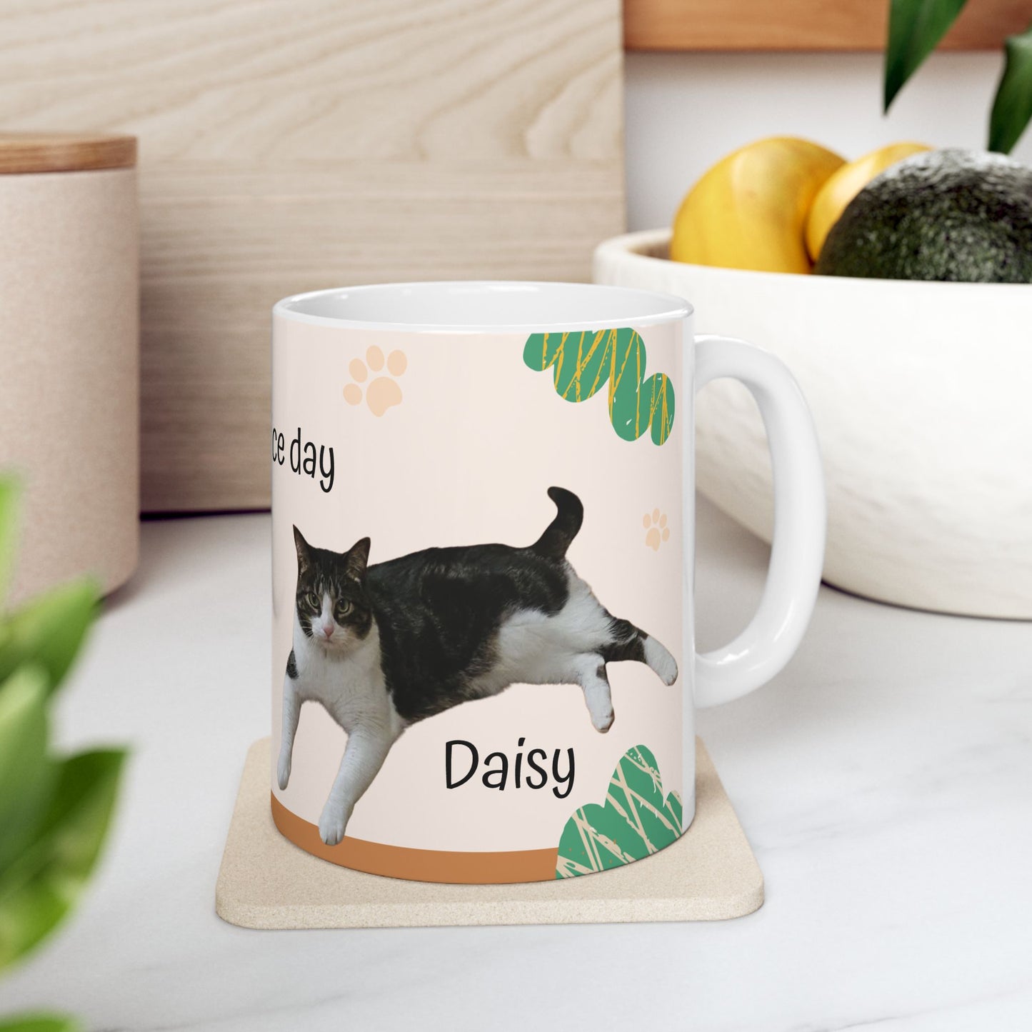 Have a Nice Day Cat Mug — Cute Tuxedo Cat Ceramic Coffee Cup (11oz & 15oz)