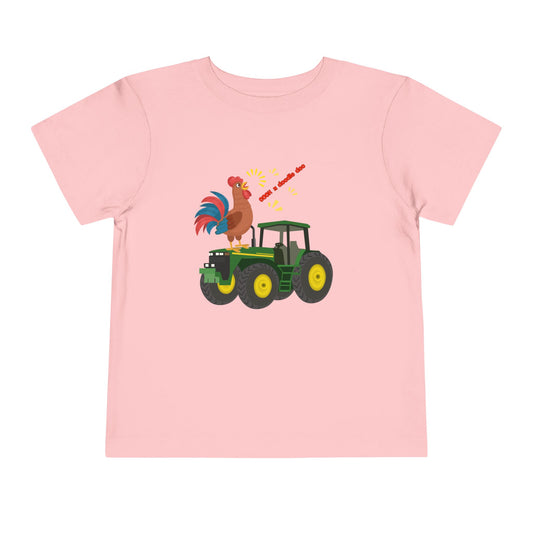Rooster & Tractor Toddler Tee - Farm Animal Shirt, Cute Toddler Outfit, Birthday Gift, Kids Apparel, Farm Themed Clothing