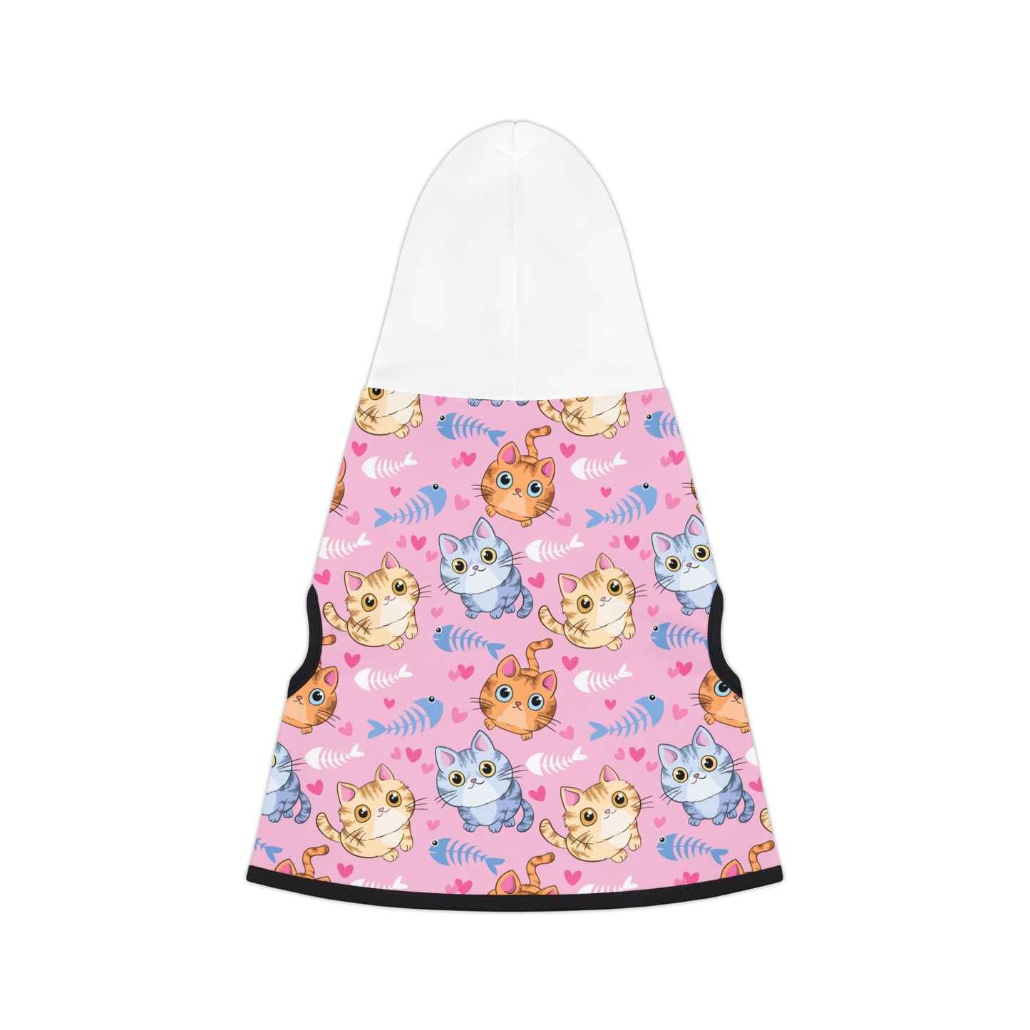 Cute Kitty Print Pet Hoodie - Pink Cat Pattern Dog & Cat Hoodie