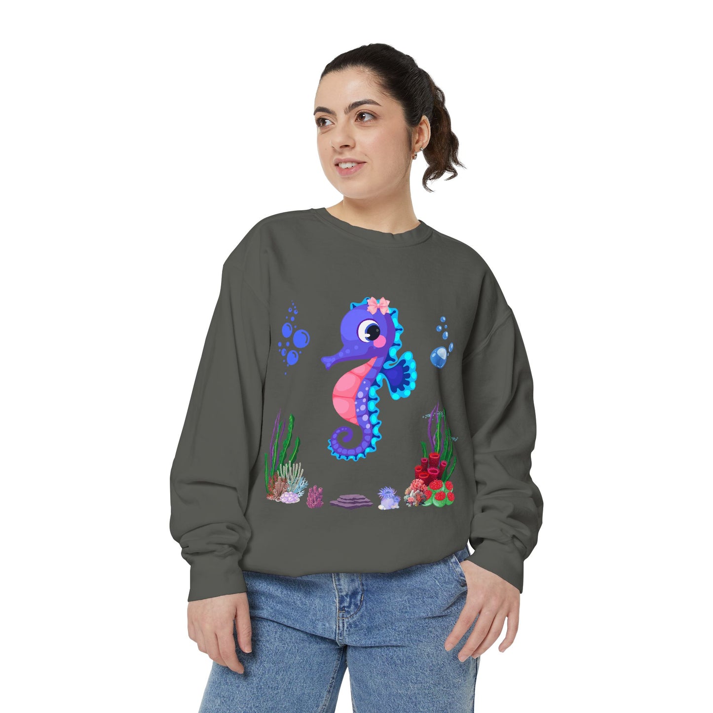 Seahores playful under the sea Unisex Garment-Dyed Sweatshirt