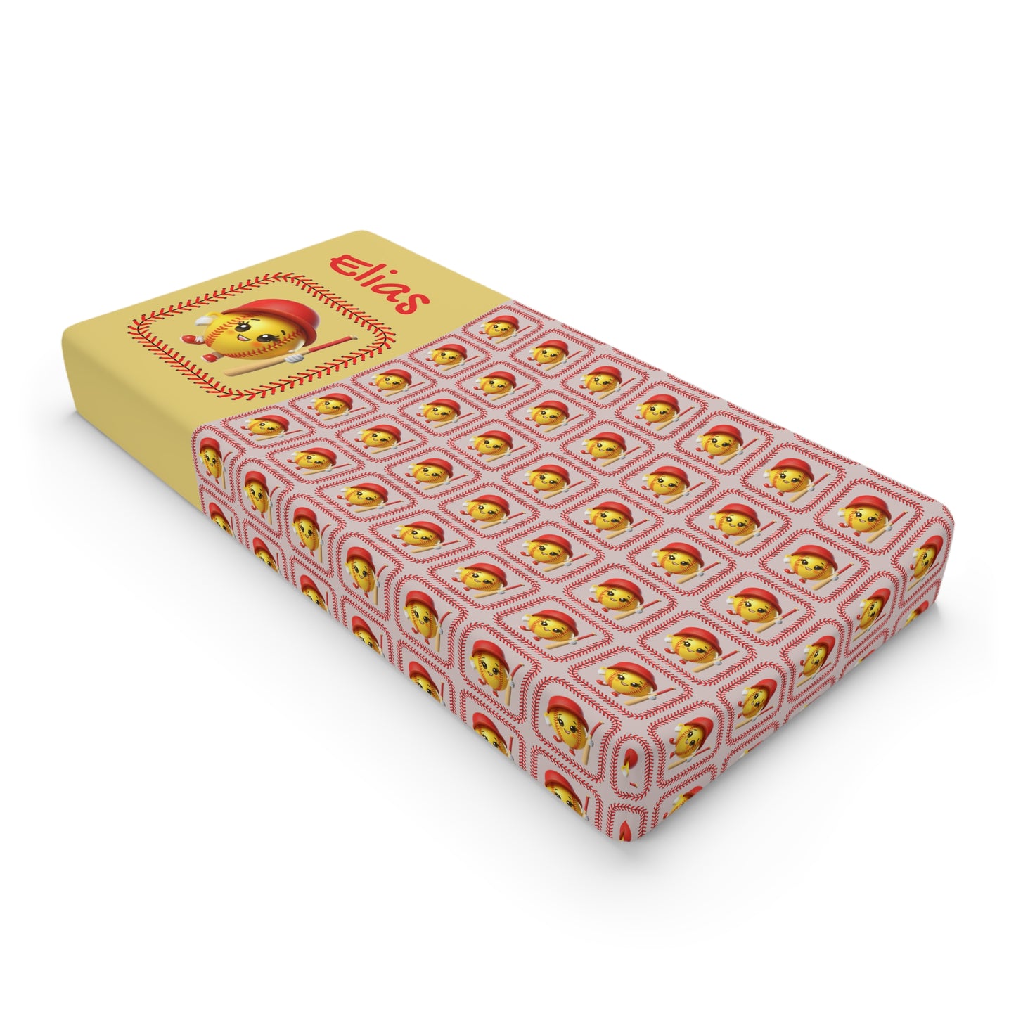 Personalized Baby Changing Pad Cover — Cute Chick Pattern with Name