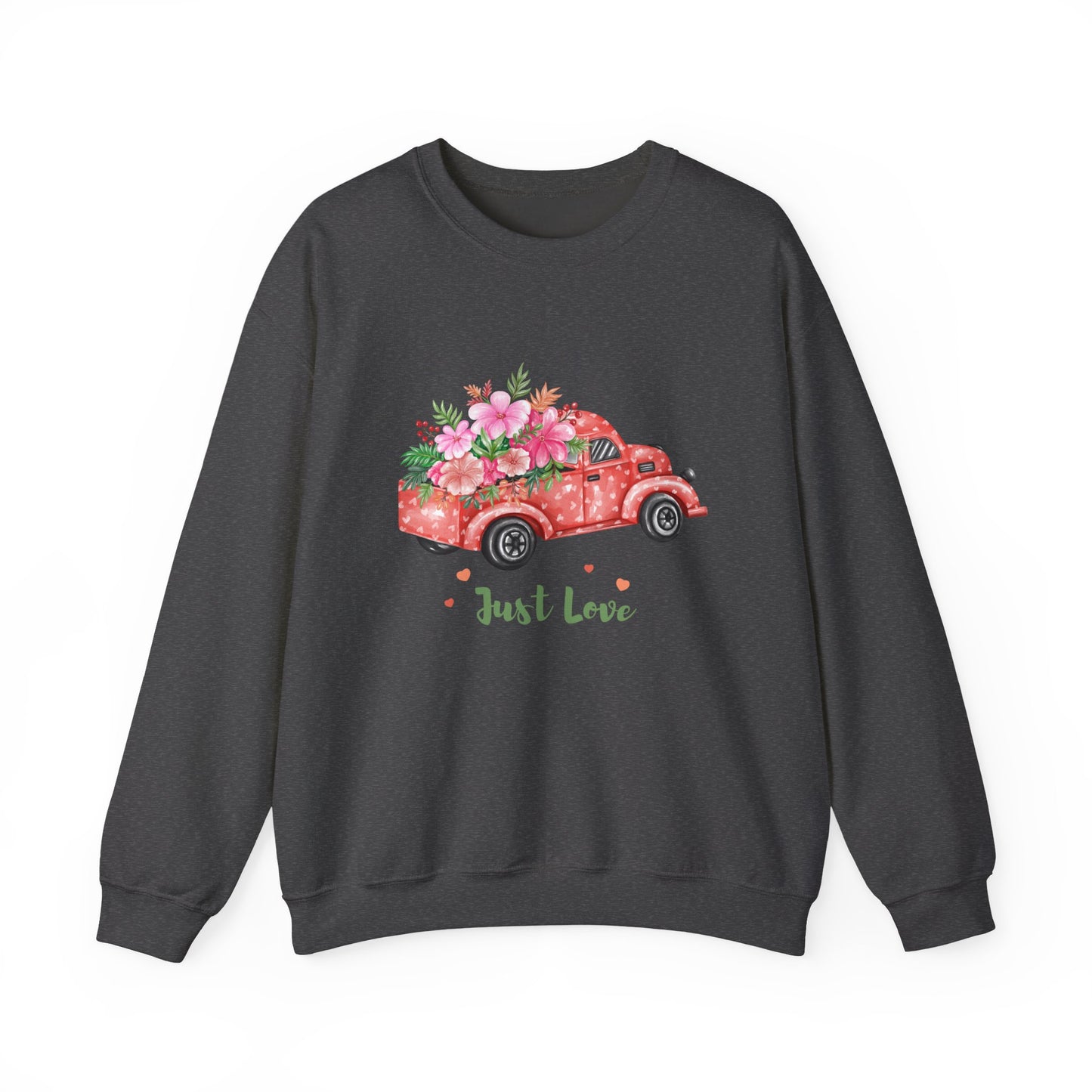 Flower Truck Crewneck Sweatshirt, Cozy Unisex Sweater for Valentine's Day, Comfortable Gift for Him/Her, Casual Love Apparel, Floral [...]