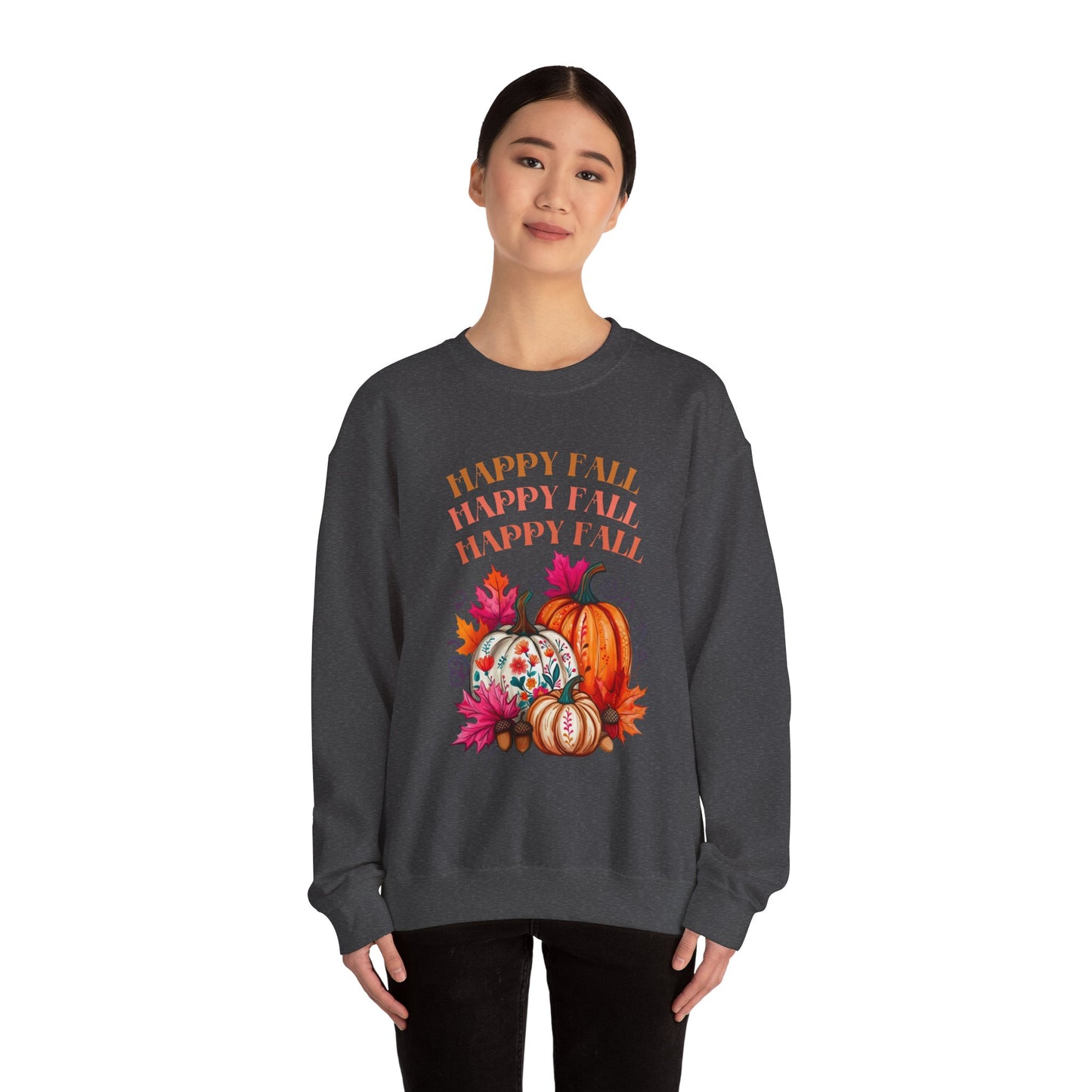 Fall Vibes Crewneck Sweatshirt, Cozy Autumn Apparel, Seasonal Gift for Thanksgiving, Pumpkin Sweater, Unisex Fall Fashion