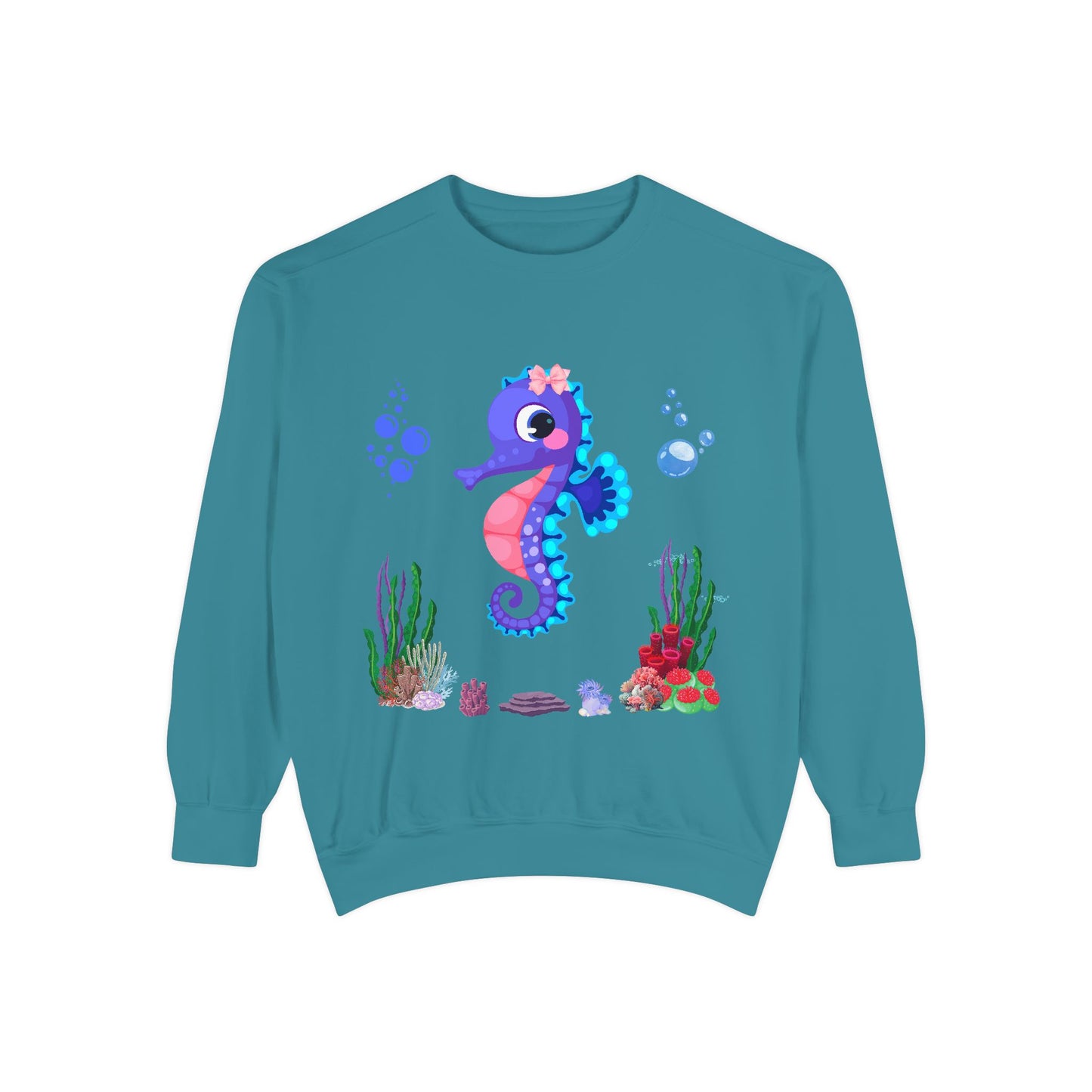 Seahores playful under the sea Unisex Garment-Dyed Sweatshirt
