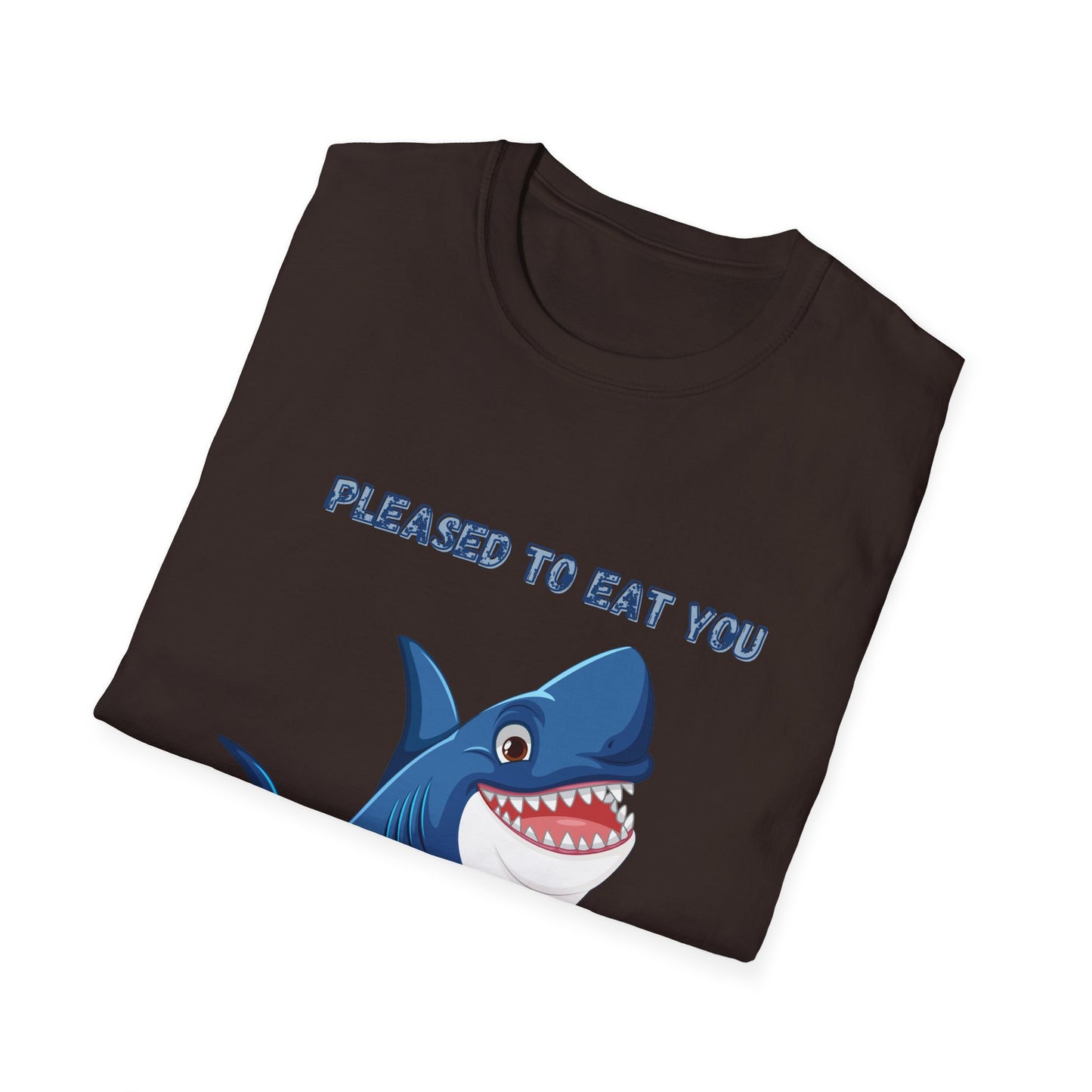 Cute Shark Pleased to Eat You T-Shirt, Fun Gift for Ocean Lovers, Humorous Summer Apparel, Shark Week Party Shirt, Unisex Casual Tee