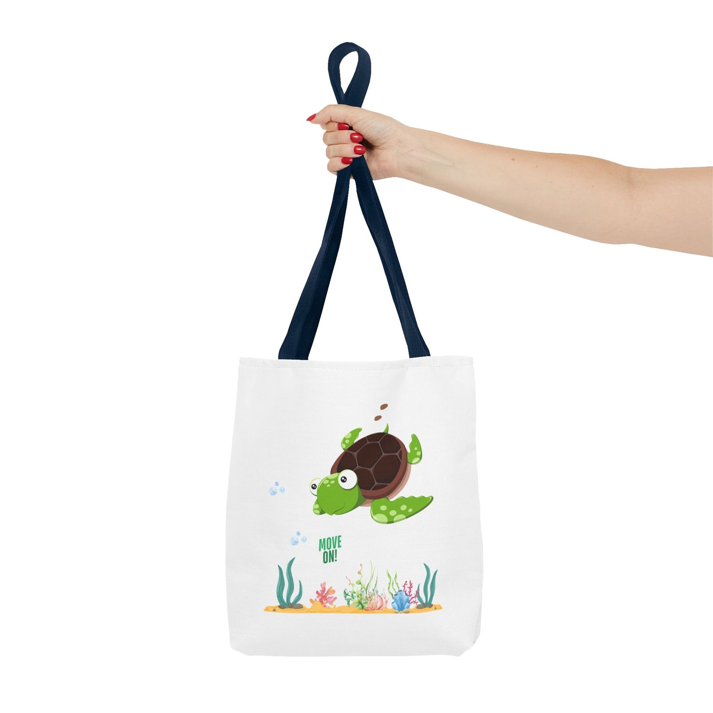 Turtle with seaweed and bubble Tote Bag