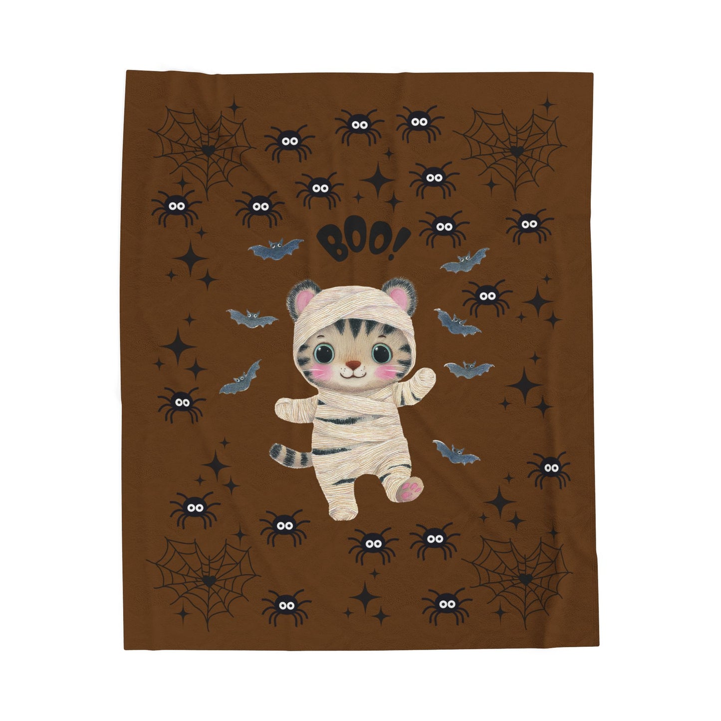 Cute Tiger Halloween Plush Blanket, Cozy Throw for Kids, Soft Fleece Blanket, Halloween Decor, Perfect Gift for Fall Celebrations