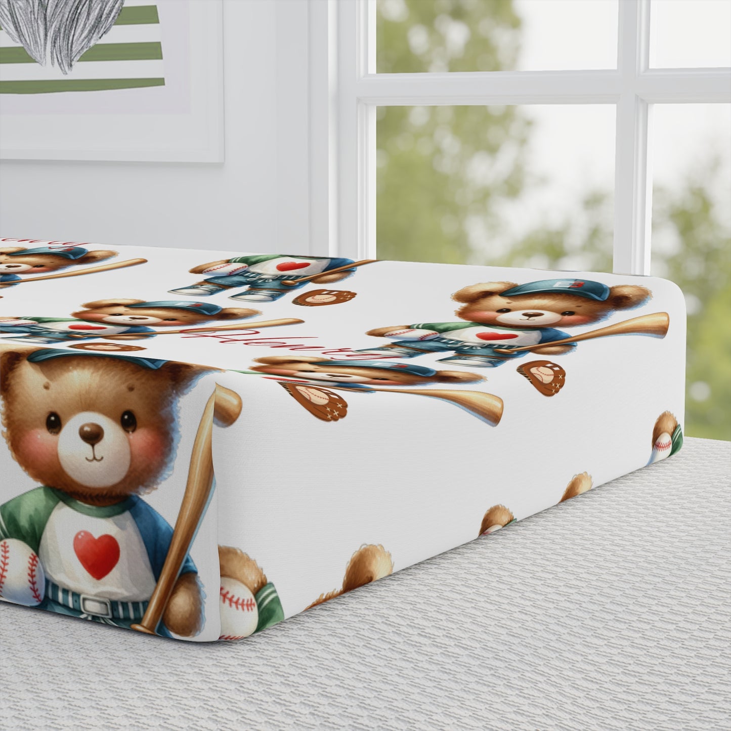 Teddy Bear Baby Changing Pad Cover — Cute Nursery Waterproof Fitted Cover