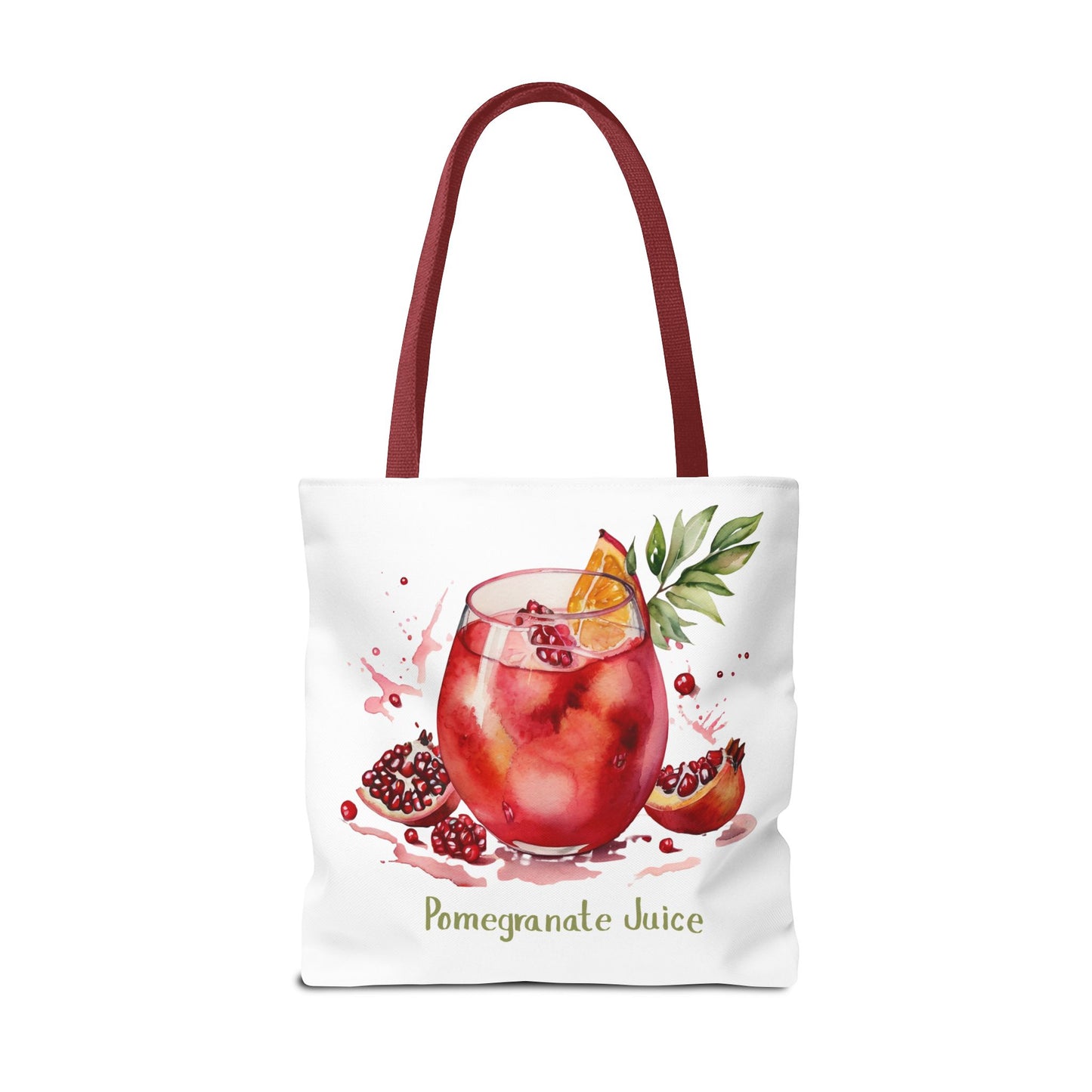 Pomegranate Juice Tote Bag — Watercolor Fruit Canvas Tote