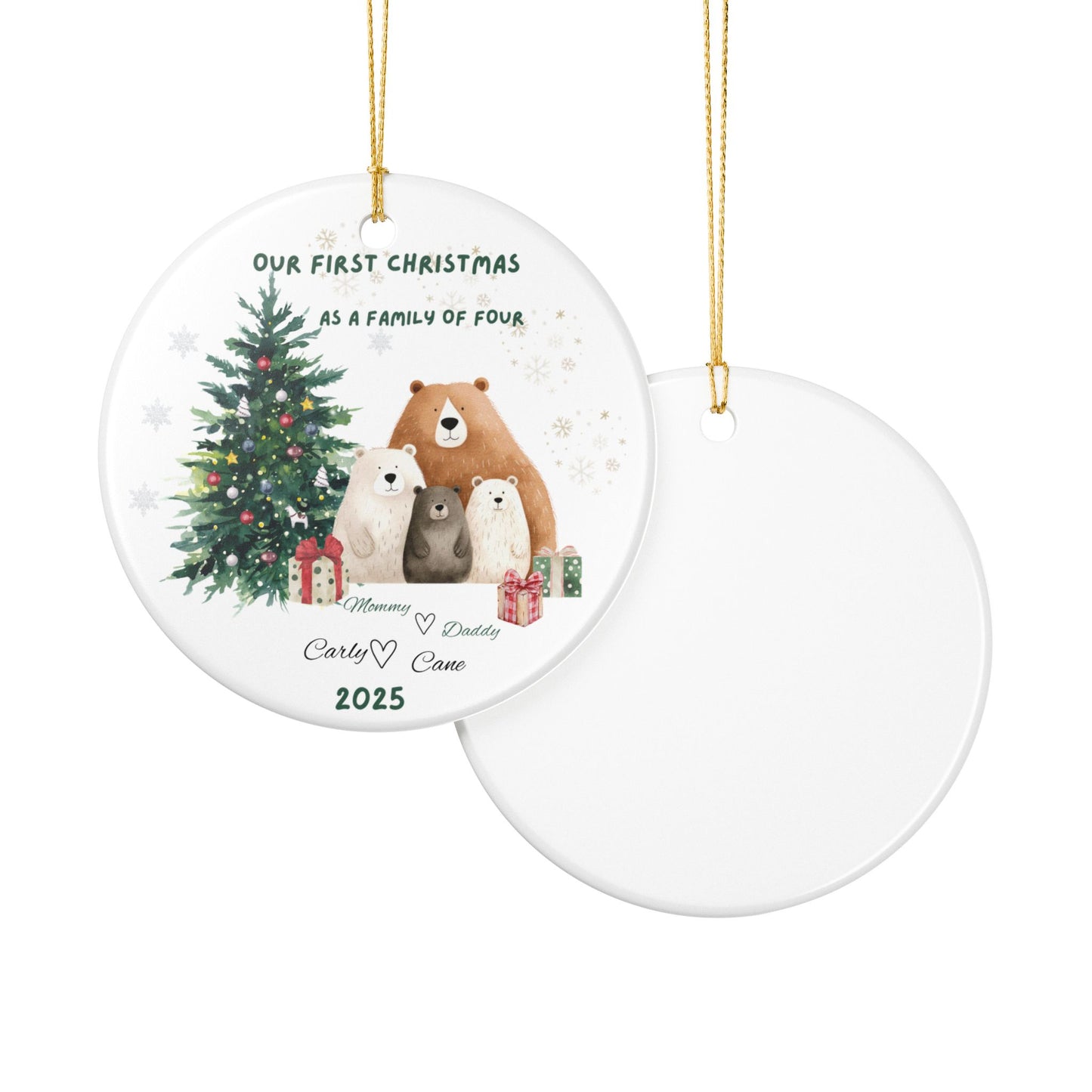 Personalized Family Christmas Ornament, Custom Holiday Decor, NEW Family Tradition, Keepsake Gift, Tree Decoration, 2025