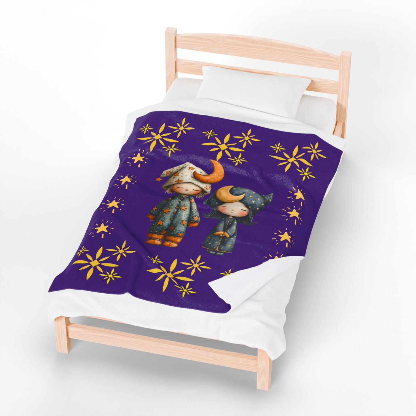 Cosmic Dreams Velveteen Plush Blanket, Cozy Throw for Kids, Starry Sky Decor, Ideal for Gifts, Home & Nursery