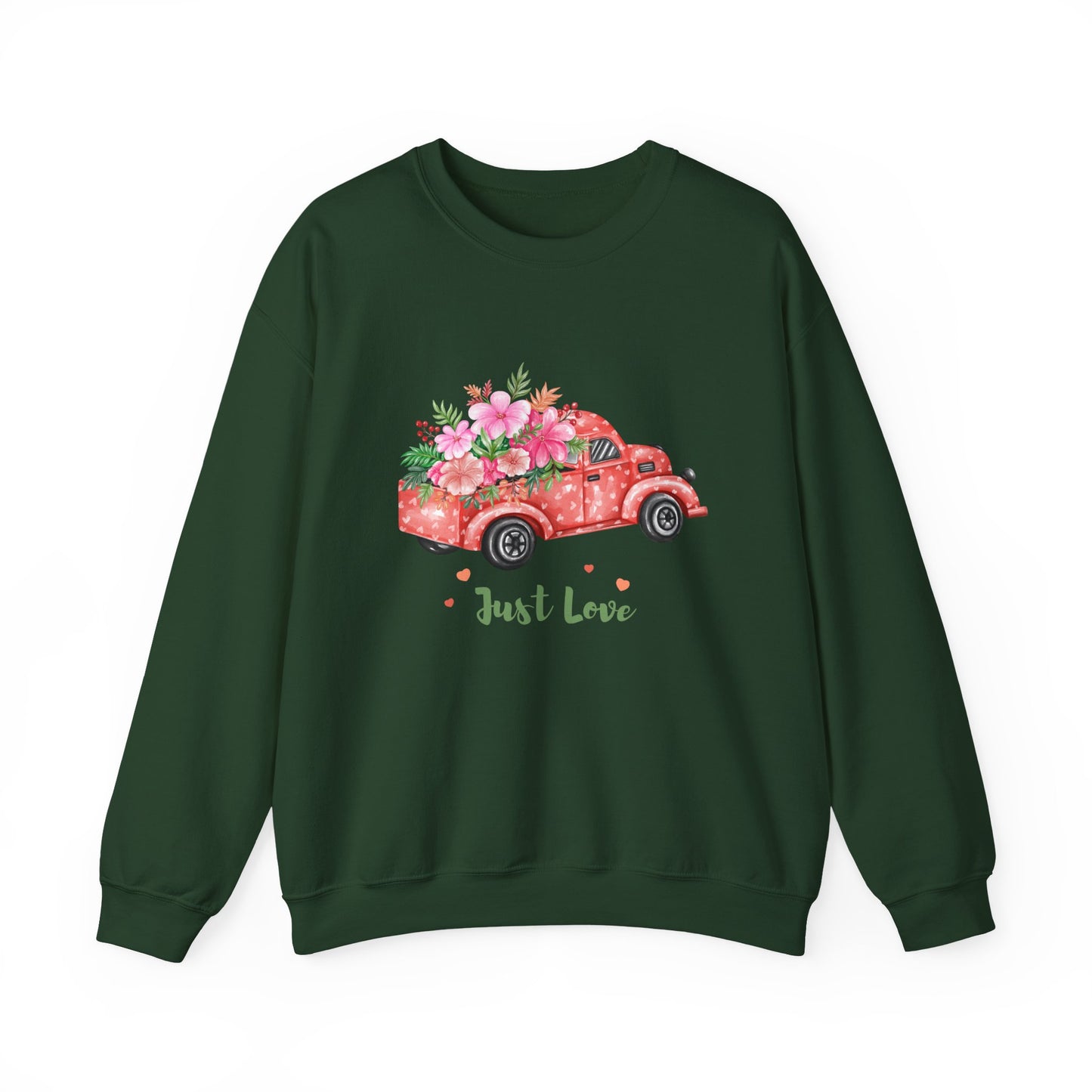 Flower Truck Crewneck Sweatshirt, Cozy Unisex Sweater for Valentine's Day, Comfortable Gift for Him/Her, Casual Love Apparel, Floral [...]