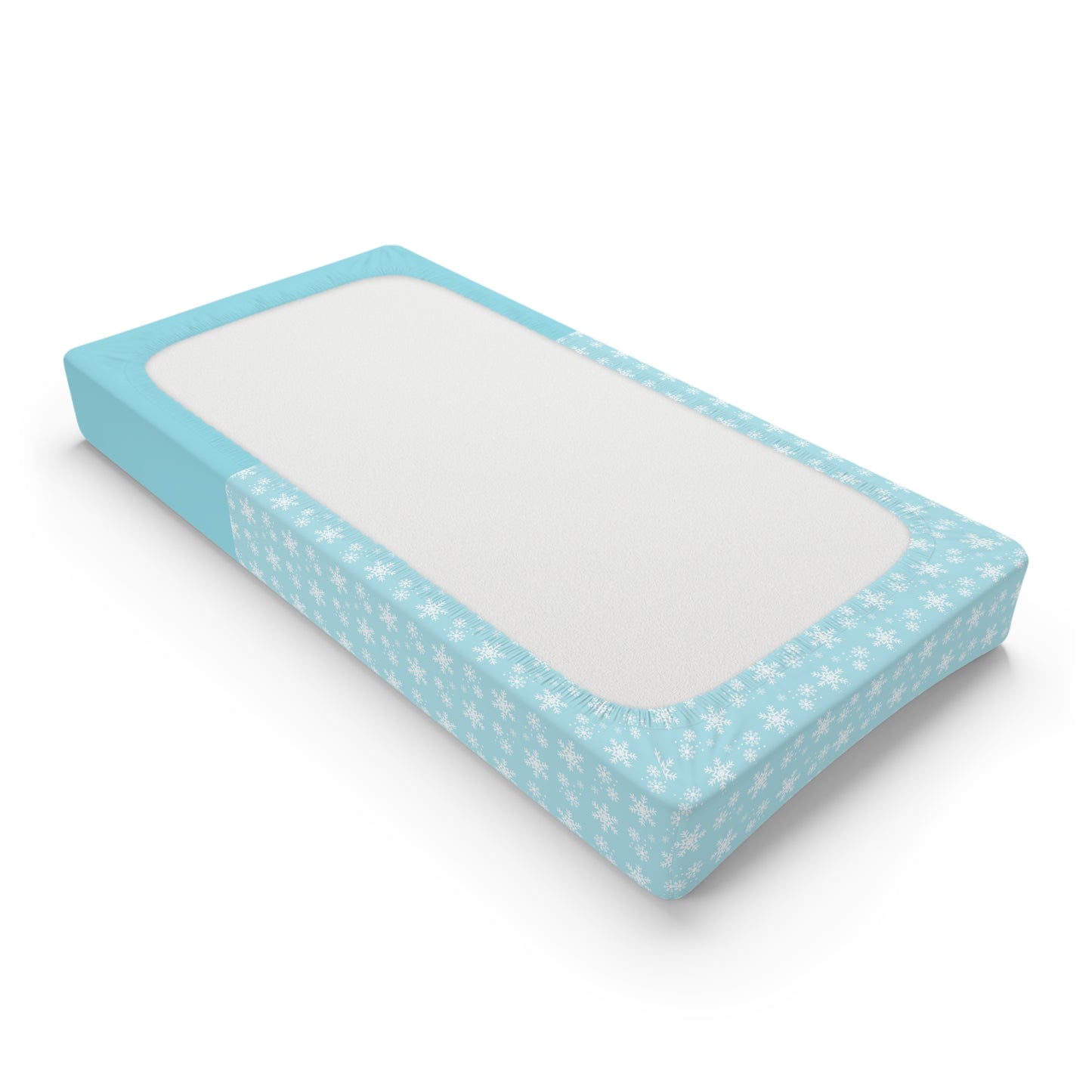 Personalized Blue Penguin Baby Changing Pad Cover — Snowflake Nursery Decor