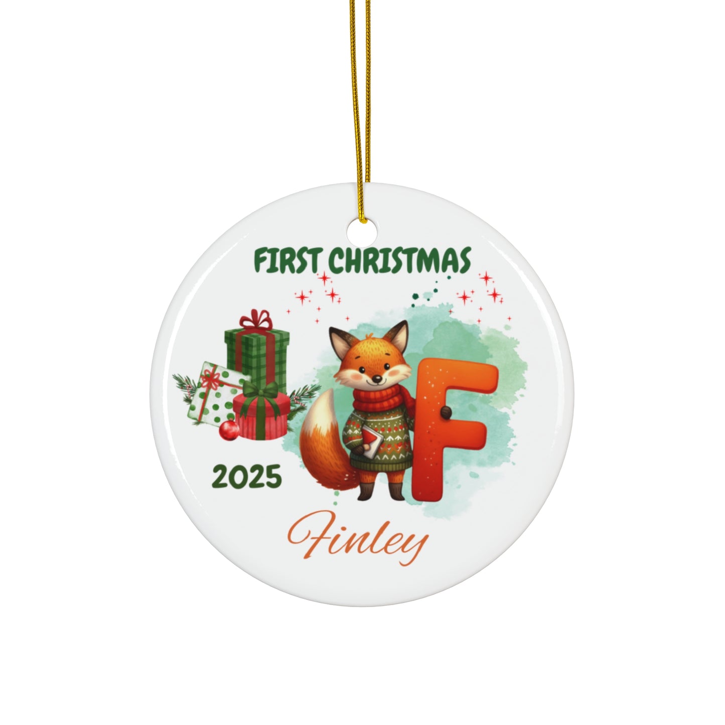 Personalized First Christmas Ceramic Ornament, Custom Holiday Décor, Keepsake Gift for Baby's First Christmas, Festive Home [...]