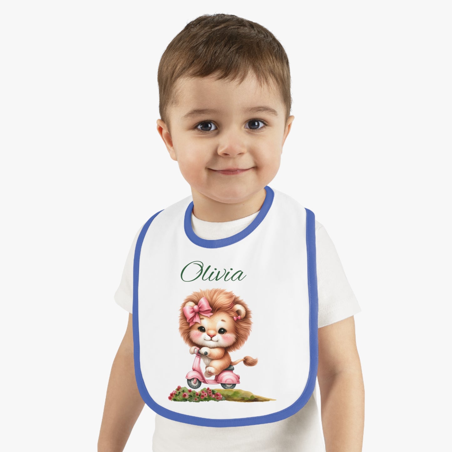 Personalized Baby Bib — Cute Lion Cub Design with Name