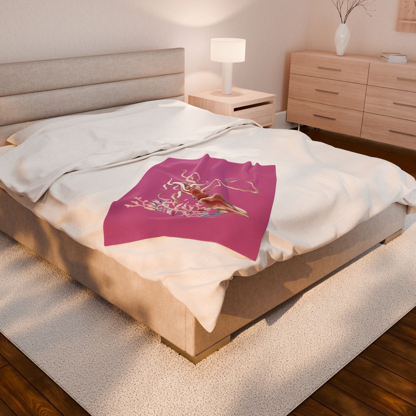 Squid dance of tentacles and translucence Velveteen Plush Blanket