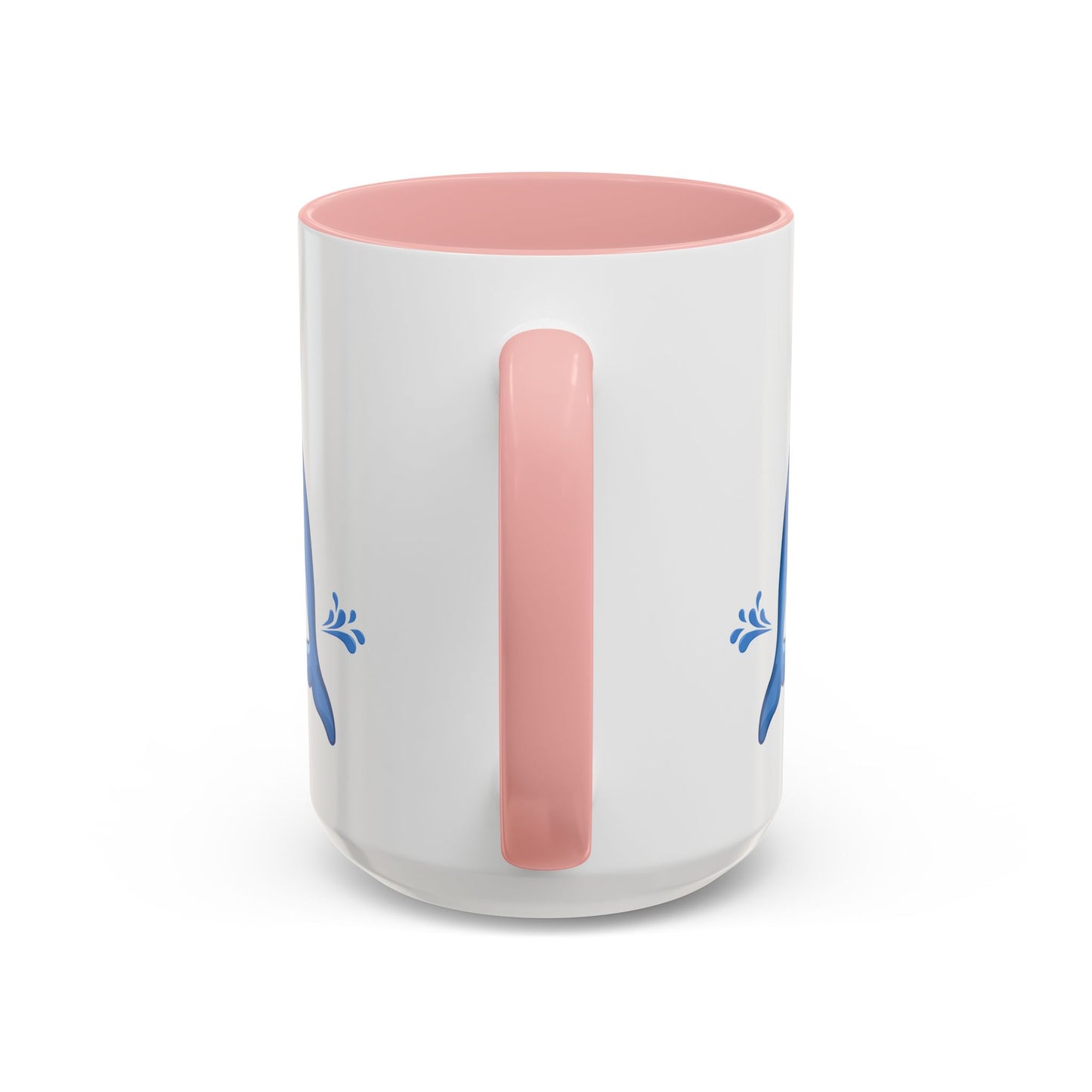 Dolphin wearing a straw hat with stylized water splashes Coffee Mug