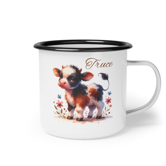 Enamel Camp Cup — Cute Calf 'Truce' Camper Mug