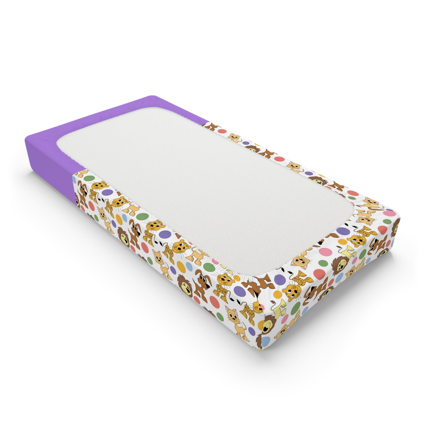 Personalized Floral Safari Baby Changing Pad Cover – Lion Name Design