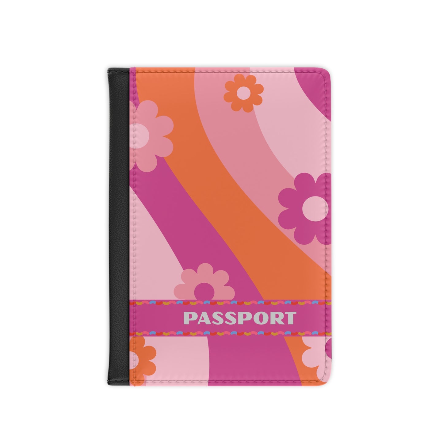 Passport Cover — Retro Floral Pink & Orange Passport Holder