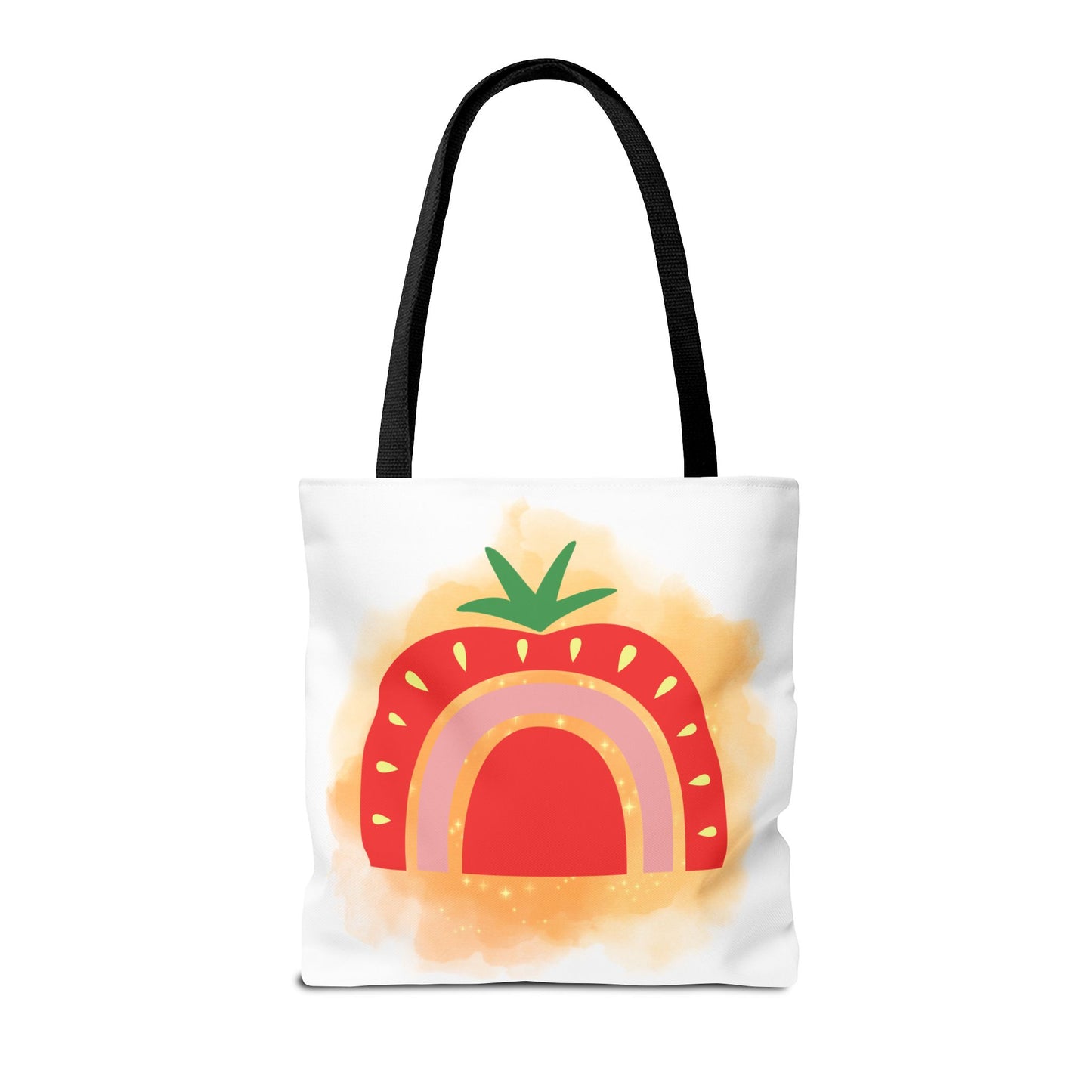 Strawberry Rainbow Tote Bag – Cute Fruit Watercolor AOP Tote