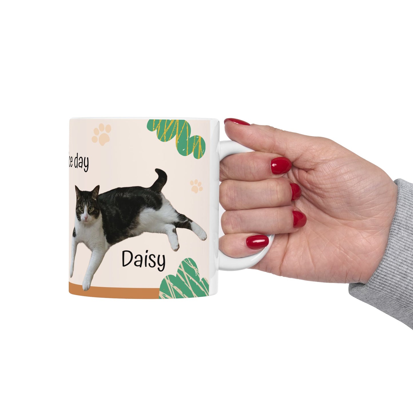 Have a Nice Day Cat Mug — Cute Tuxedo Cat Ceramic Coffee Cup (11oz & 15oz)