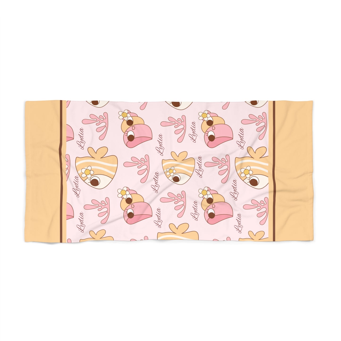 Cute Tropical Flamingo Beach Towel — Pink Summer Pool & Vacation Towel