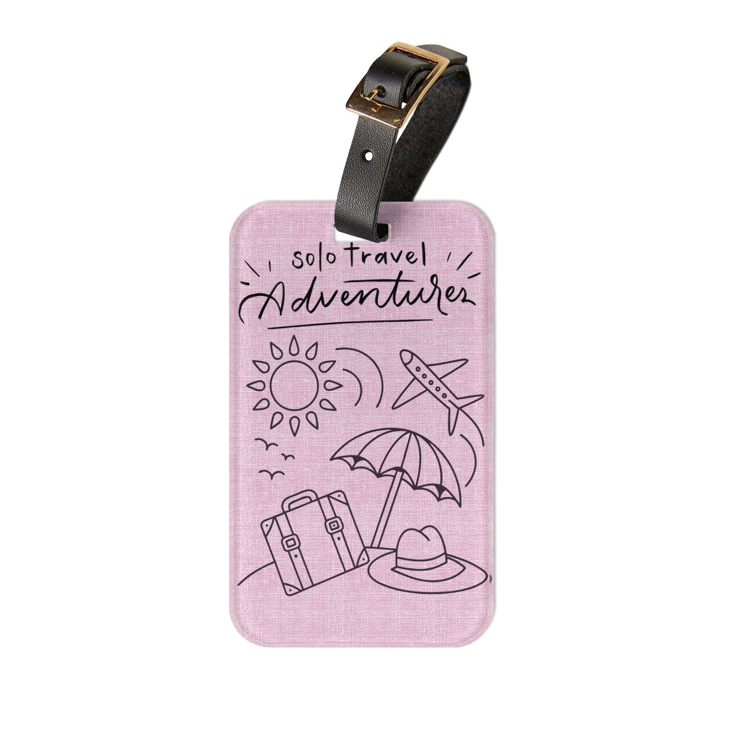 Solo Travel Adventurer Luggage Tag – Pink Passport Bag Identifier