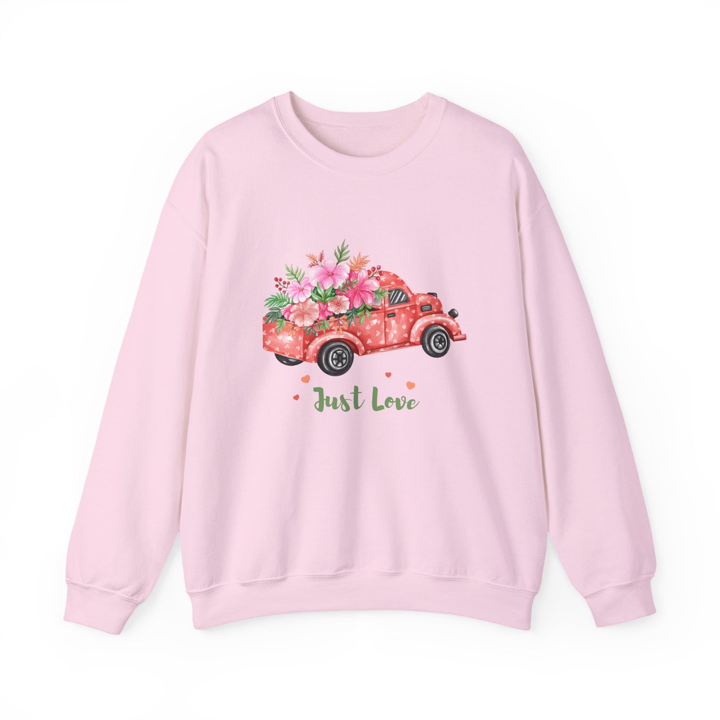 Flower Truck Crewneck Sweatshirt, Cozy Unisex Sweater for Valentine's Day, Comfortable Gift for Him/Her, Casual Love Apparel, Floral [...]
