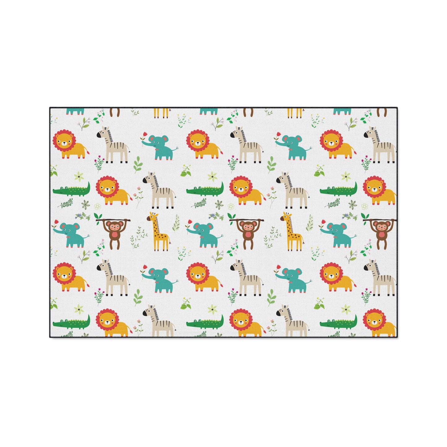 Kids' Safari Animal Floor Mat — Heavy Duty Non-Slip Playroom Rug
