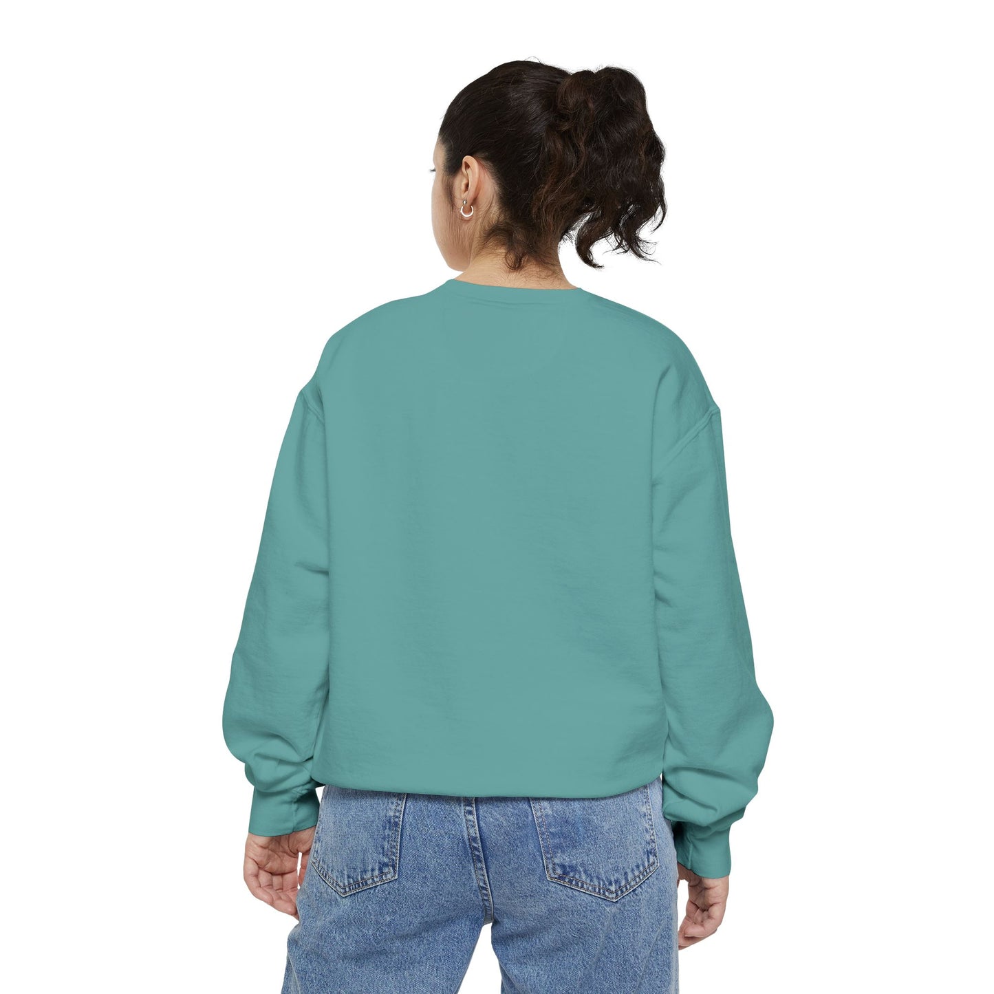 Fish with open mouth bubbles and underwater flora Unisex Garment-Dyed Sweatshirt