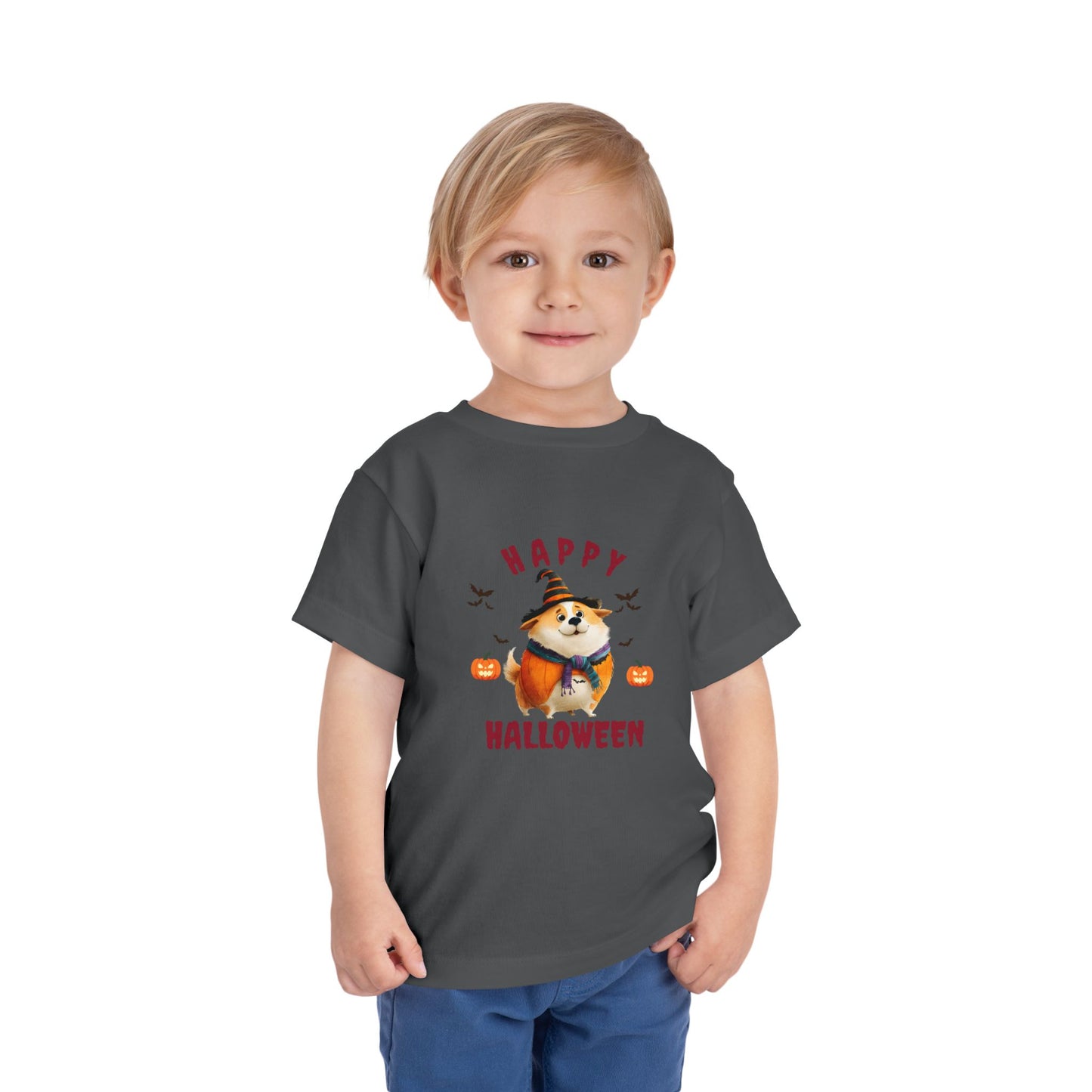 Happy Halloween Toddler Tee, Cute Halloween Shirt, Kids Costume Shirt, Toddler Short Sleeve Top, Halloween Apparel for Kids