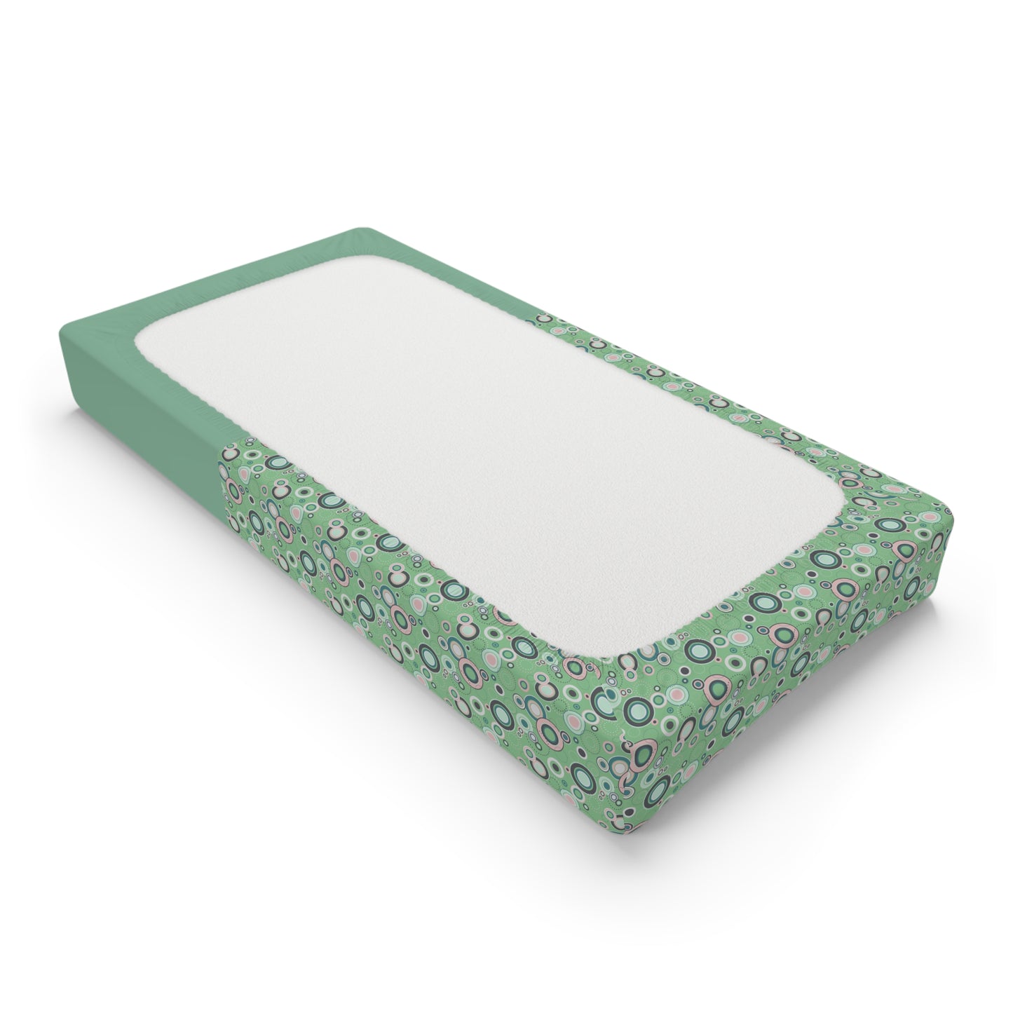 Baby Changing Pad Cover – Green Floral & Red Fox Nursery Print