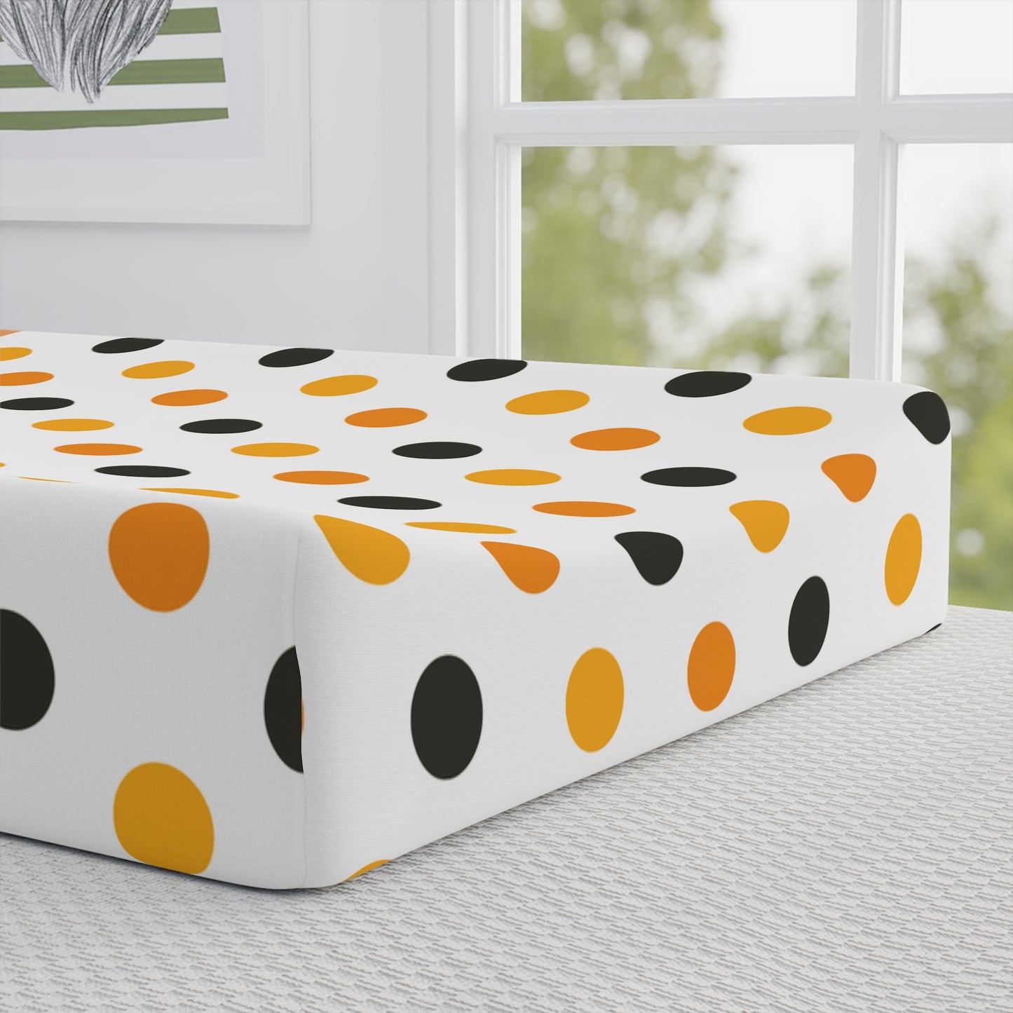 Cute Owl Polka Baby Changing Pad Cover — Personalized 'Hattie' Floral Nursery