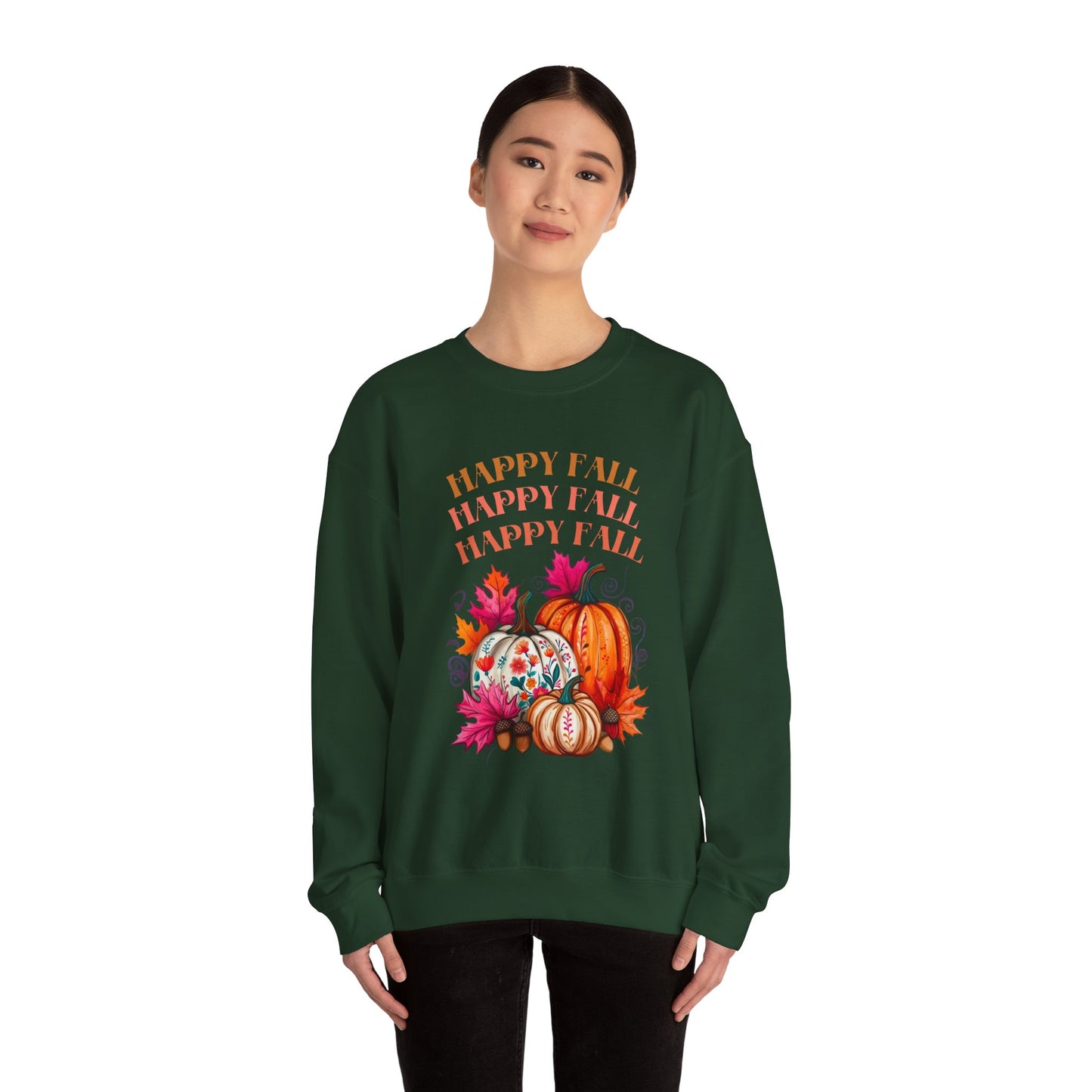 Fall Vibes Crewneck Sweatshirt, Cozy Autumn Apparel, Seasonal Gift for Thanksgiving, Pumpkin Sweater, Unisex Fall Fashion