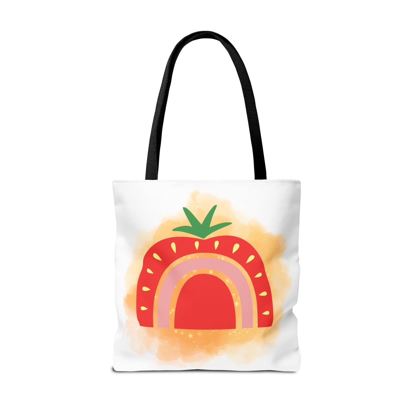 Strawberry Rainbow Tote Bag – Cute Fruit Watercolor AOP Tote