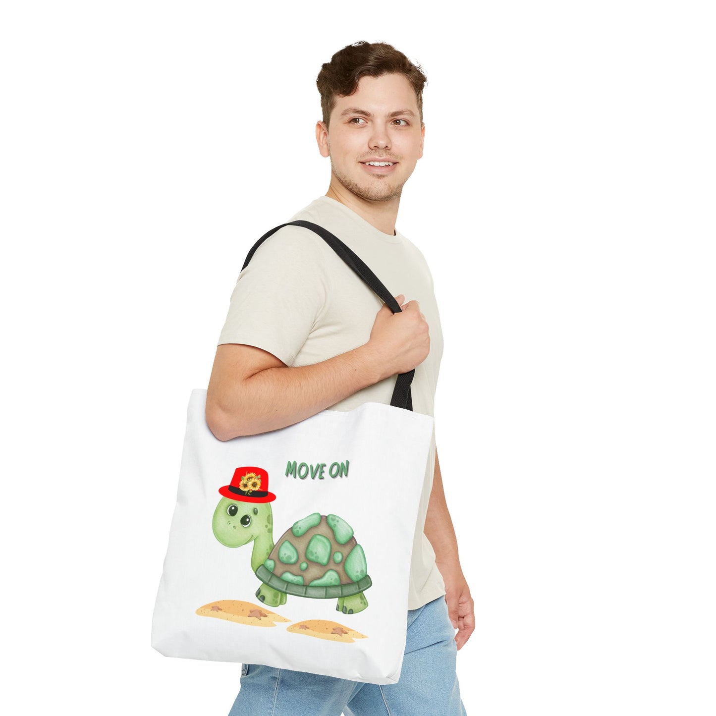 Turtle with a sunflower hat Tote Bag