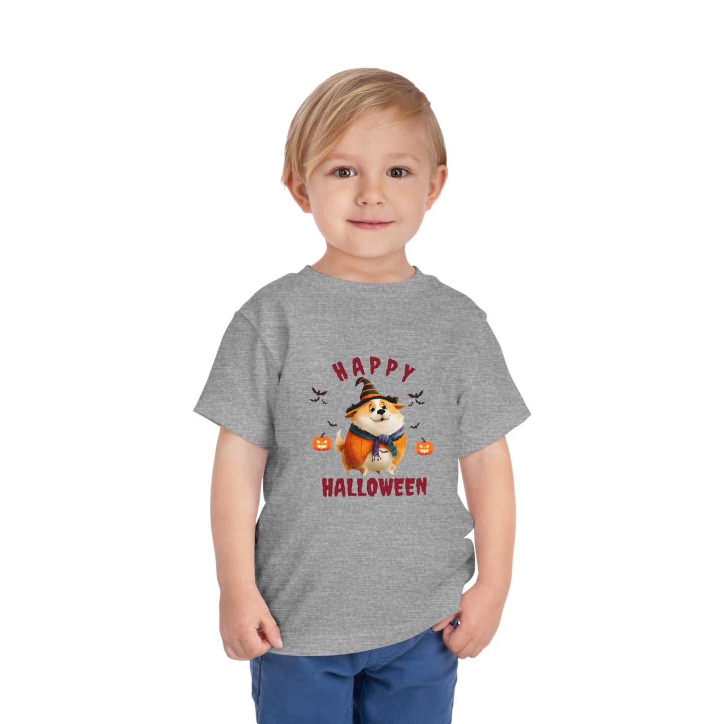 Happy Halloween Toddler Tee, Cute Halloween Shirt, Kids Costume Shirt, Toddler Short Sleeve Top, Halloween Apparel for Kids