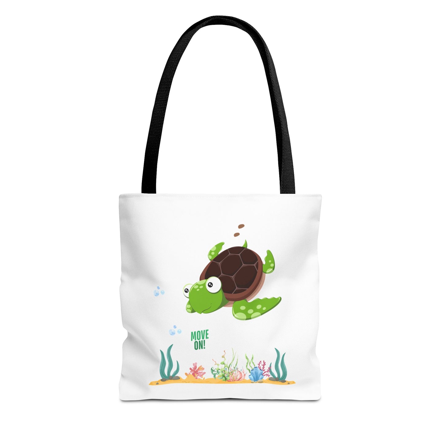Turtle with seaweed and bubble Tote Bag