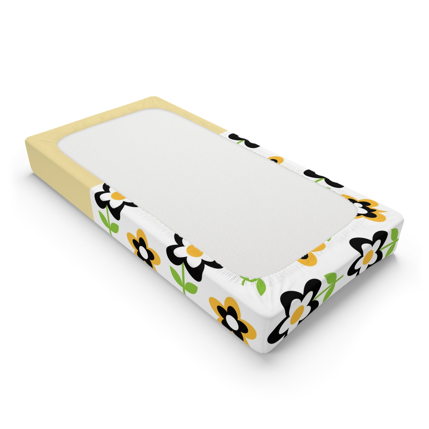 Floral Bee Baby Changing Pad Cover — Personalized Nursery Bedding