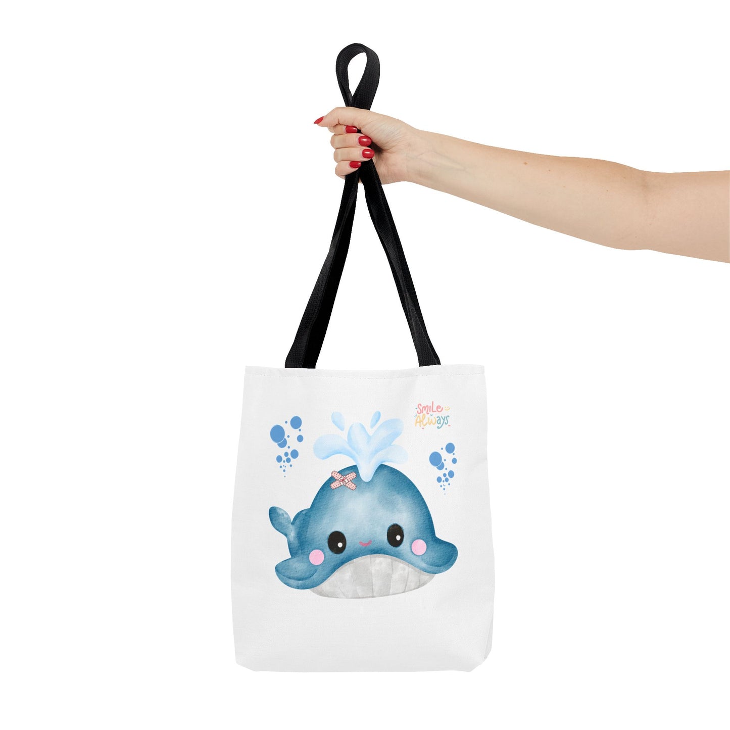 Whale with a bandage and bubble Tote Bag