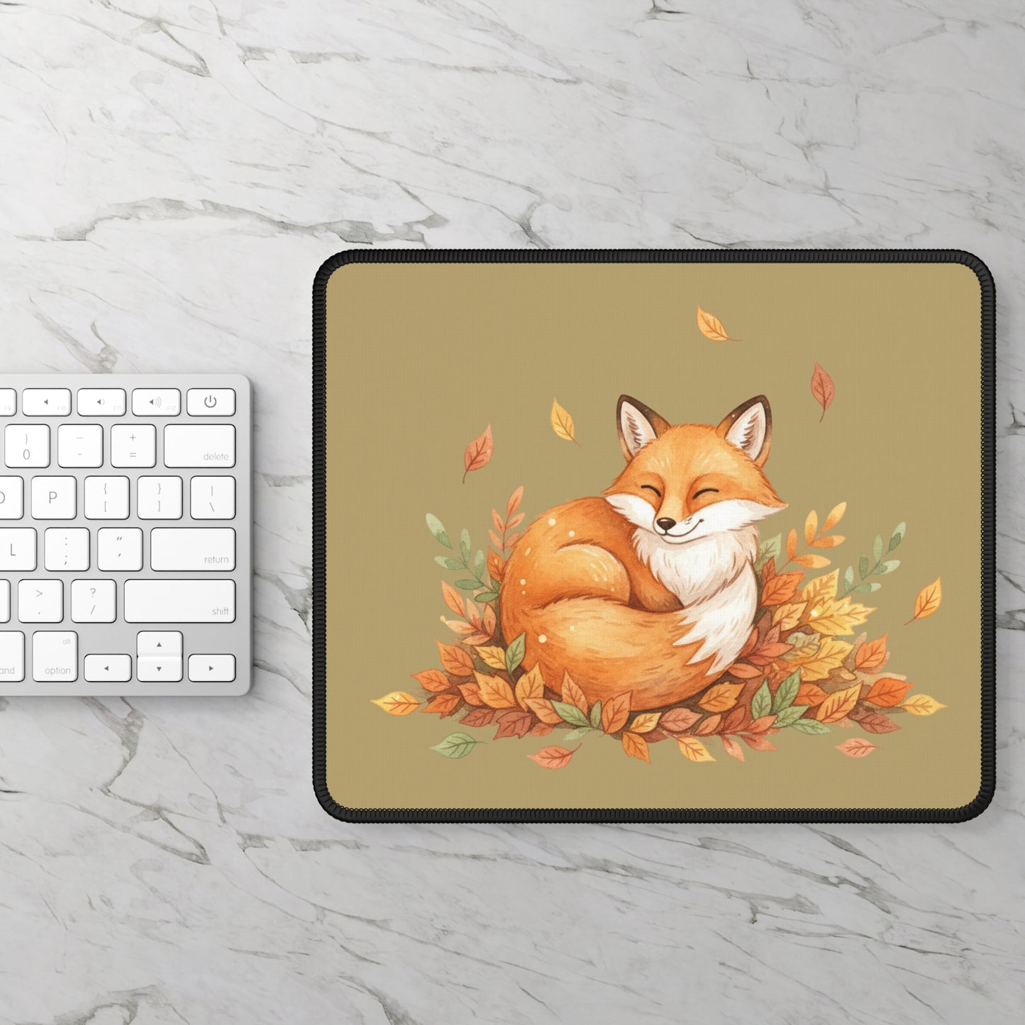 Autumn Fox Gaming Mouse Pad — Cute Fall Desk Mousepad