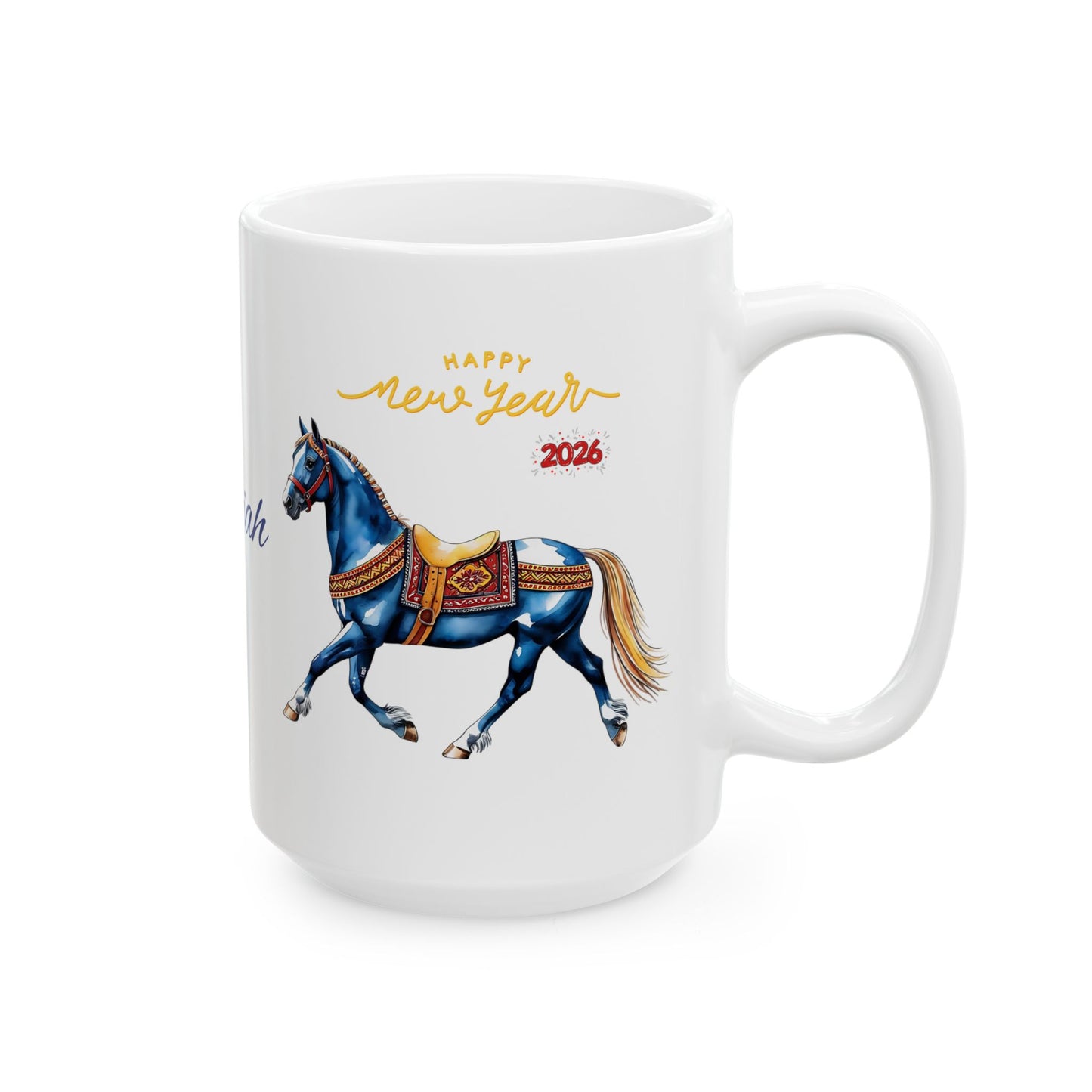 Personalized Horse Name Mug — "Azaiah" Ceramic Coffee Cup (11oz, 15oz)