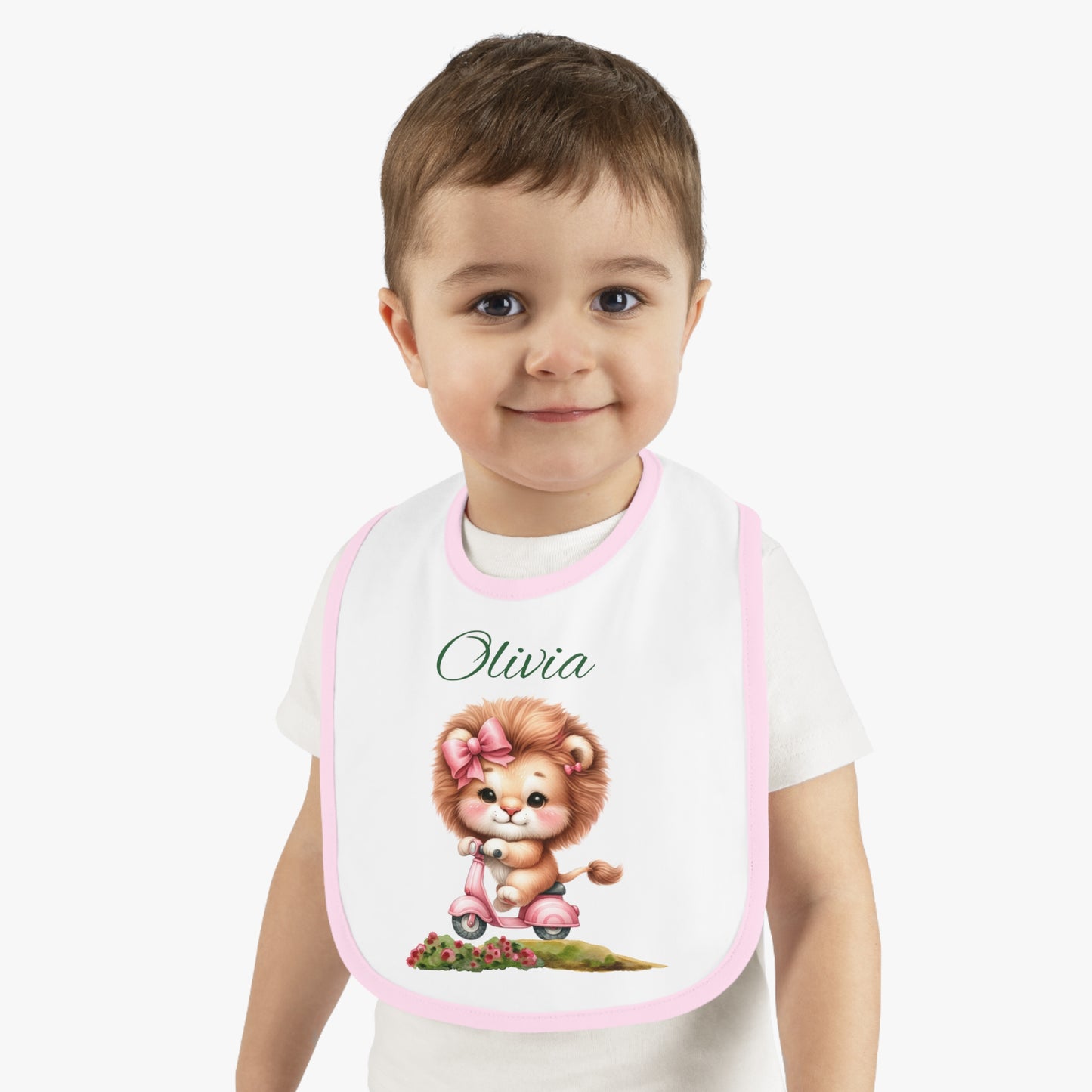 Personalized Baby Bib — Cute Lion Cub Design with Name